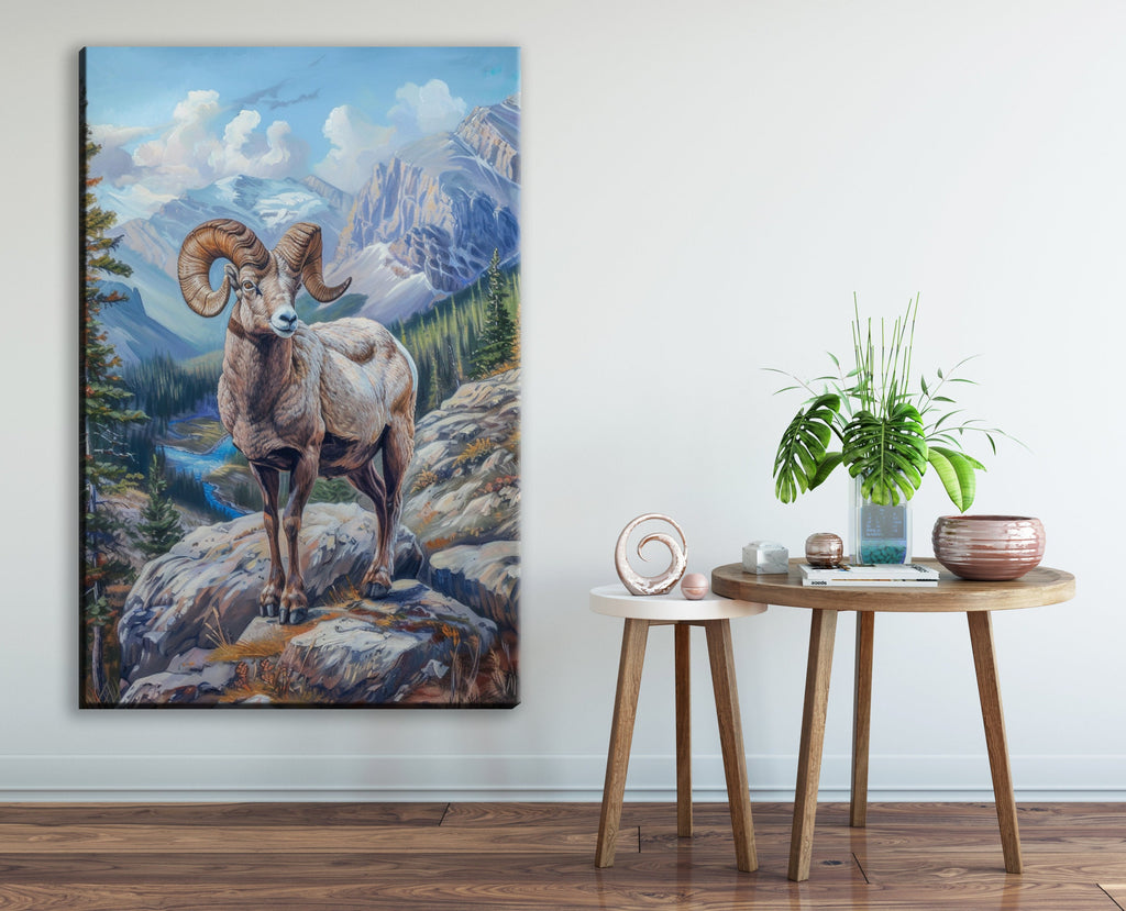 Bighorn Sheep Wall Decor – Large Wildlife Canvas Art | Ready to Hang, Gallery Wrapped Print