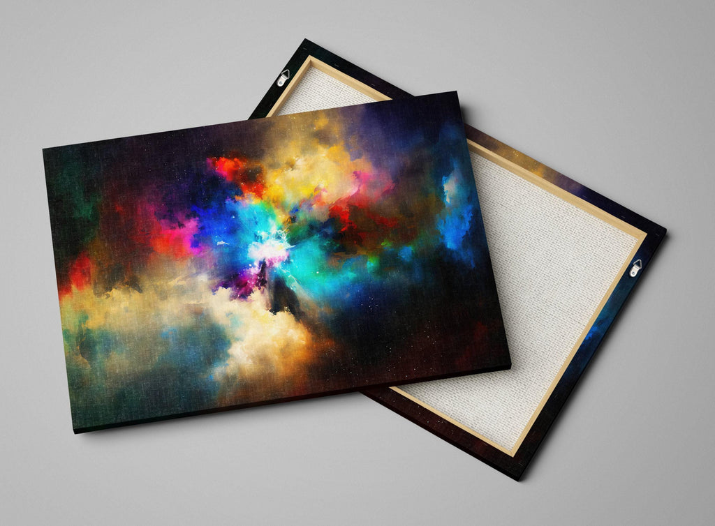 Nebula Canvas Art – Colorful Celestial Space Painting | Gallery-Wrapped Giclée Print