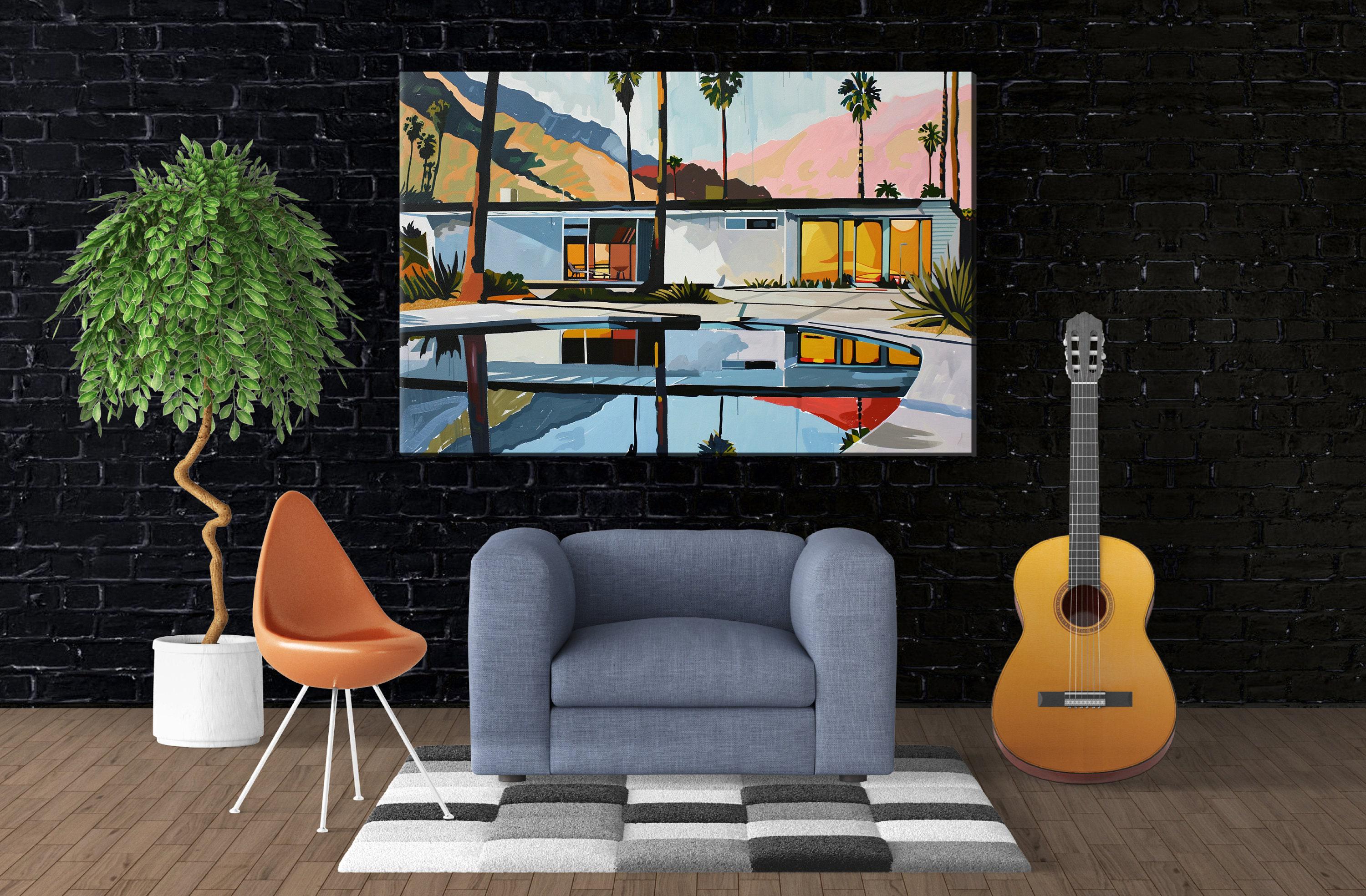 Retro Palm Springs Art - Mid-Century Modern Print | Gallery Wrapped Canvas Ready to Hang