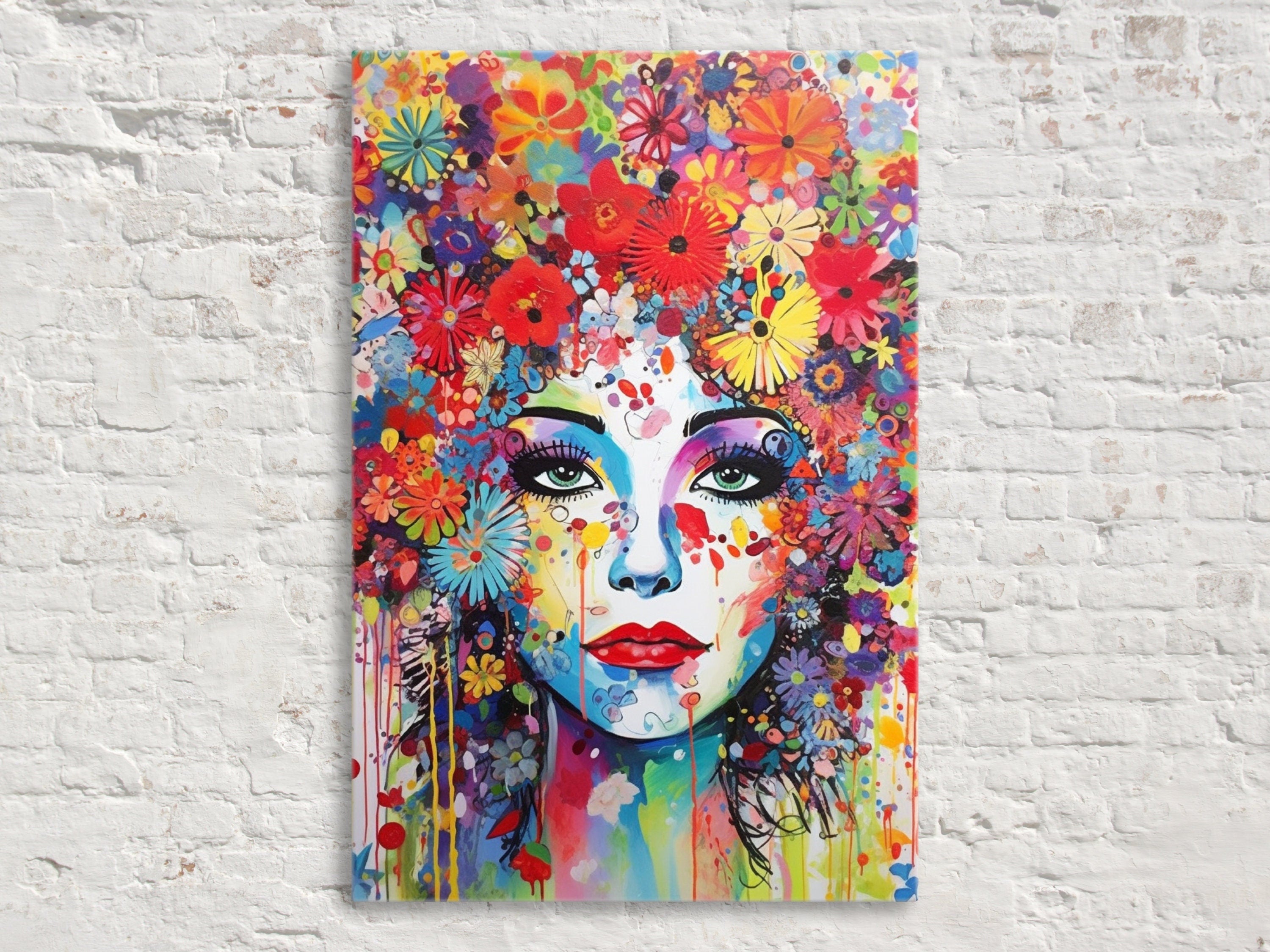Feminine Pop Art - Fashion Canvas Wall Art Print | Large Female Face Canvas