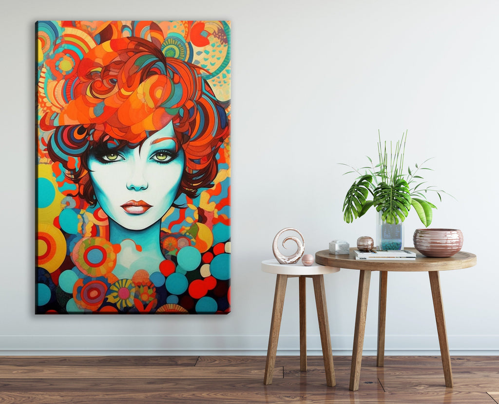 Art Deco Woman Portrait – Large Canvas Wall Art With Scratch Resistant Coating