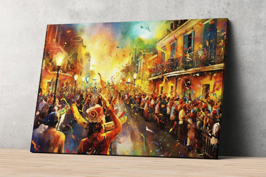 Joyful Mardi Gras Carnival Watercolor Art Print - Giclee Print on Canvas, Artist Paper, Watercolor Paper, Available in Extra Large Sizes