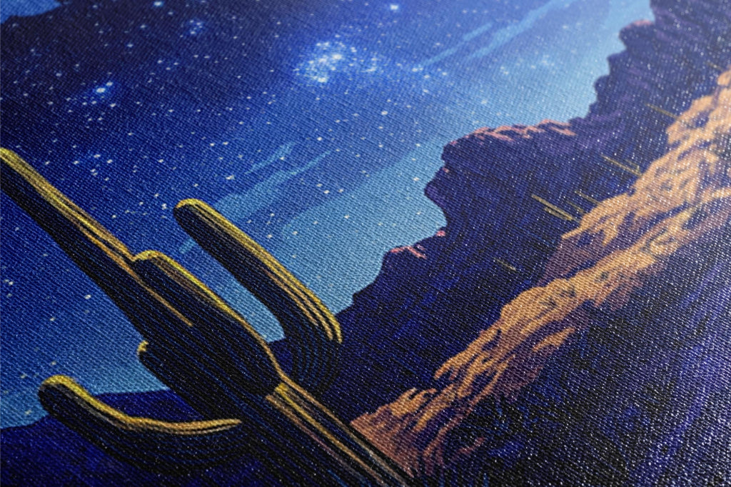 a painting of a cactus in the desert