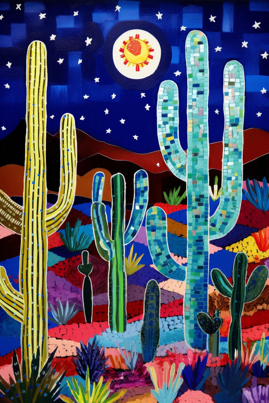 Desert Wall Art – Nocturnal Mirage Starry Night Canvas | Gallery Wrapped, Ready to Hang