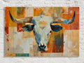 Texas Cow Skull Art - Large Western Skull Decor | Rustic Cowboy Ranch Canvas Print