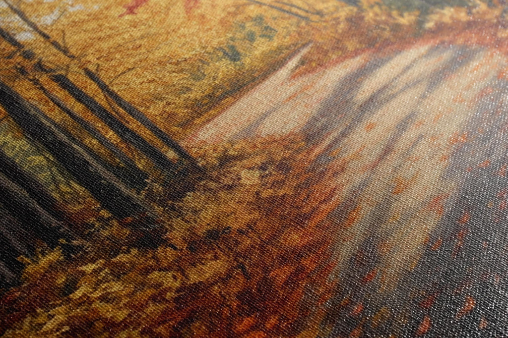 The image is a close-up of a textured surface with a pattern of orange and brown hues, resembling a natural landscape or a painting.