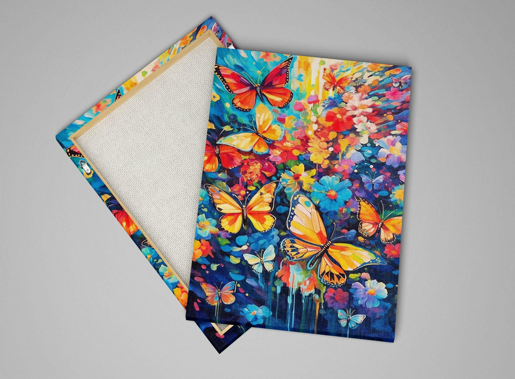 Butterfly Wall Art – Large Canvas Art with Vibrant Butterfly Print & Wood Frame