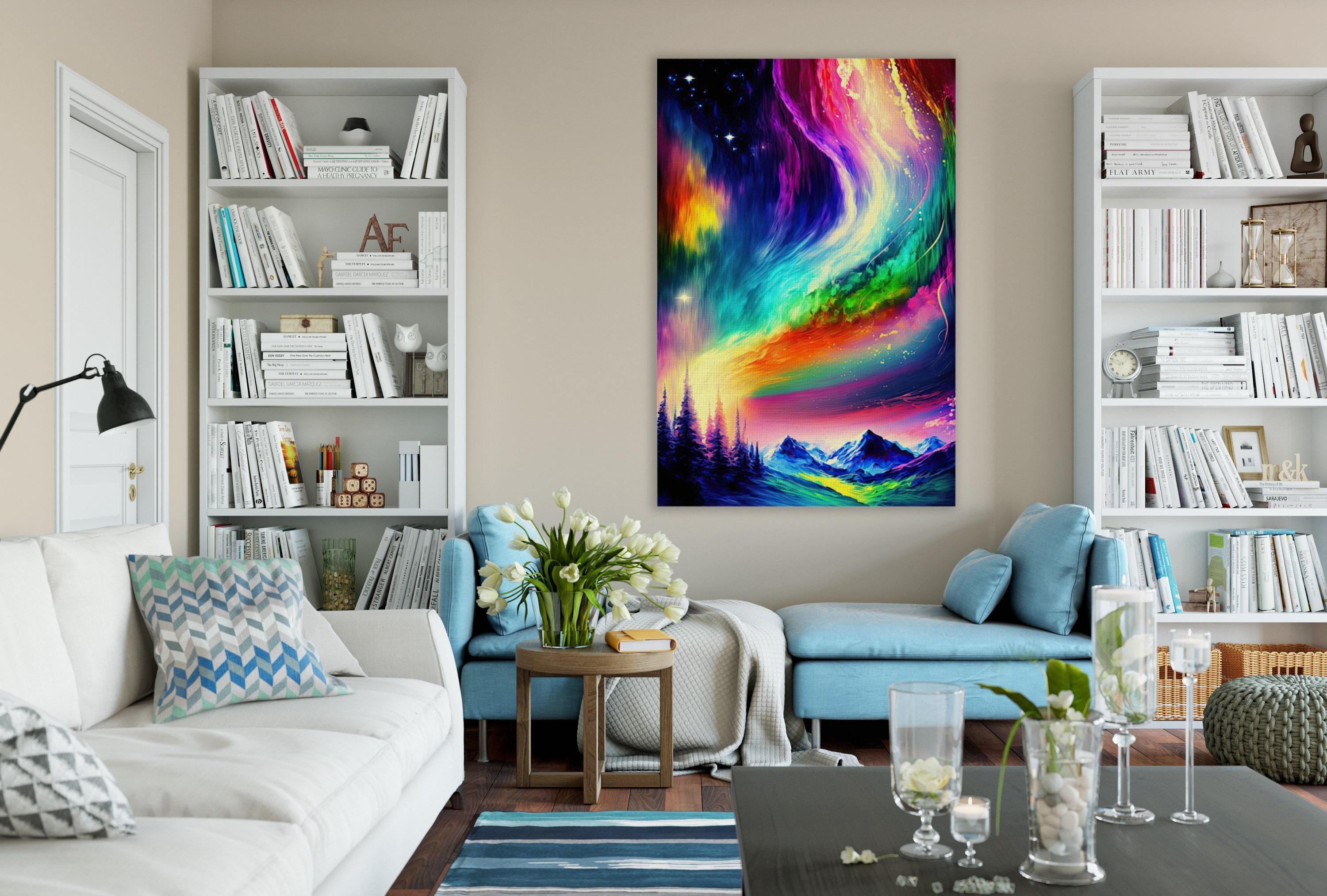 Northern Lights Canvas - Vibrant Aurora Borealis Art | Large Gallery Wrapped Canvas Print