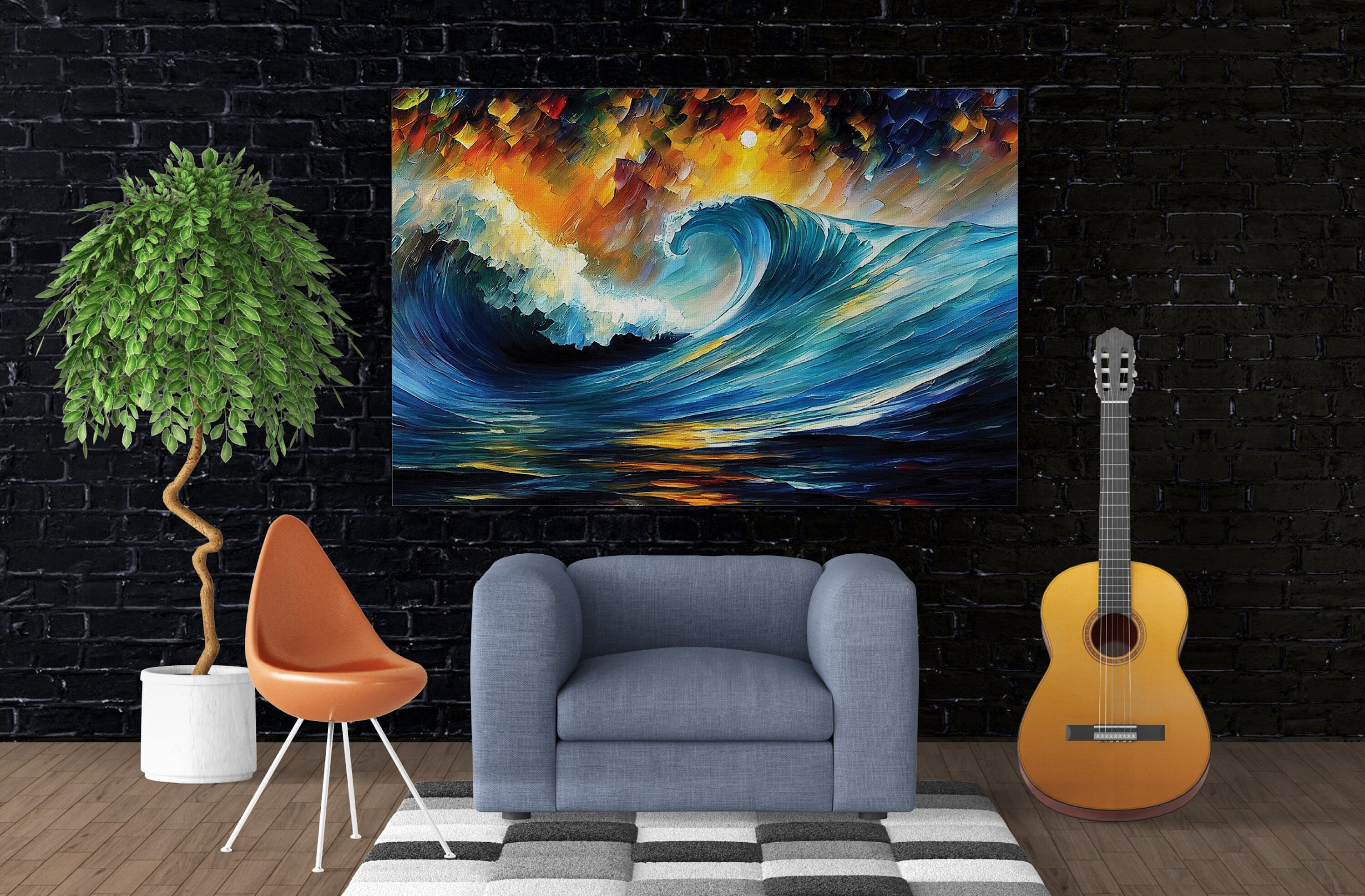 Ocean Wave Canvas Print – Vibrant Sea Canvas, Nautical Wall Art, Gallery Ready