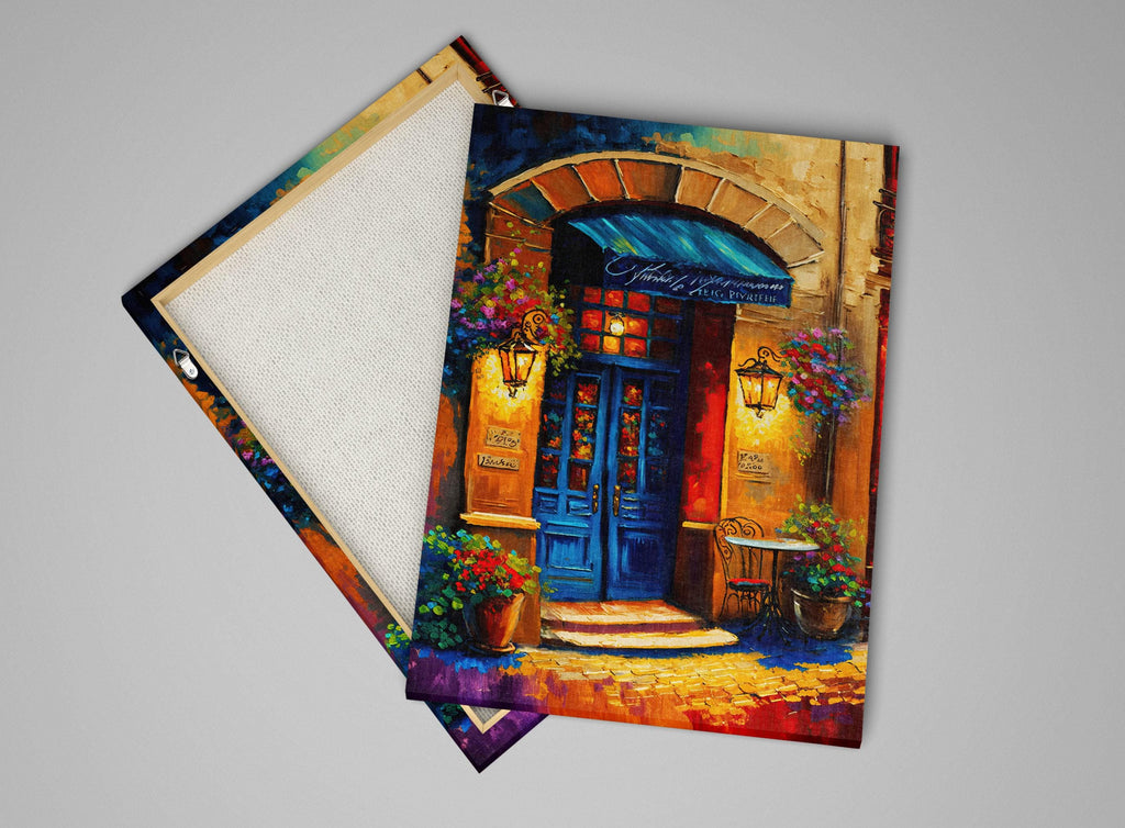 Paris Painting Canvas – Colorful Parisian Canvas Art with Wooden Frame & Fade Resistant Ink