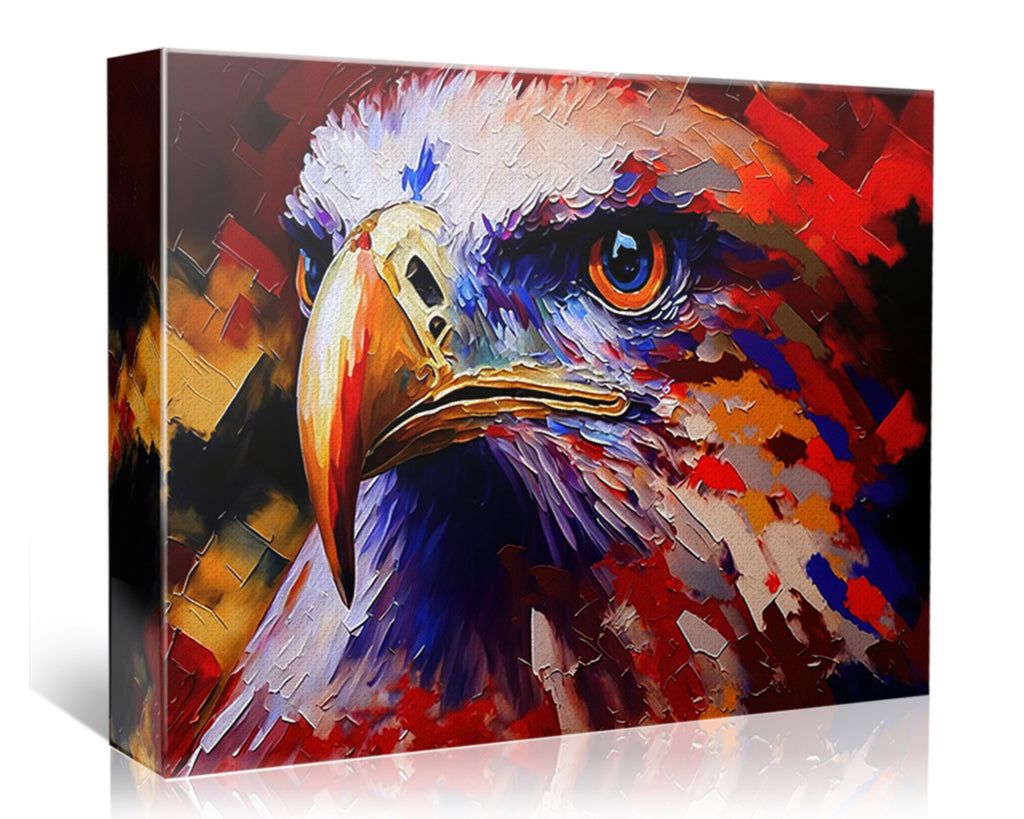 Bald Eagle Canvas Print - Patriotic USA Canvas Decor With Wooden Frame & UV Coating