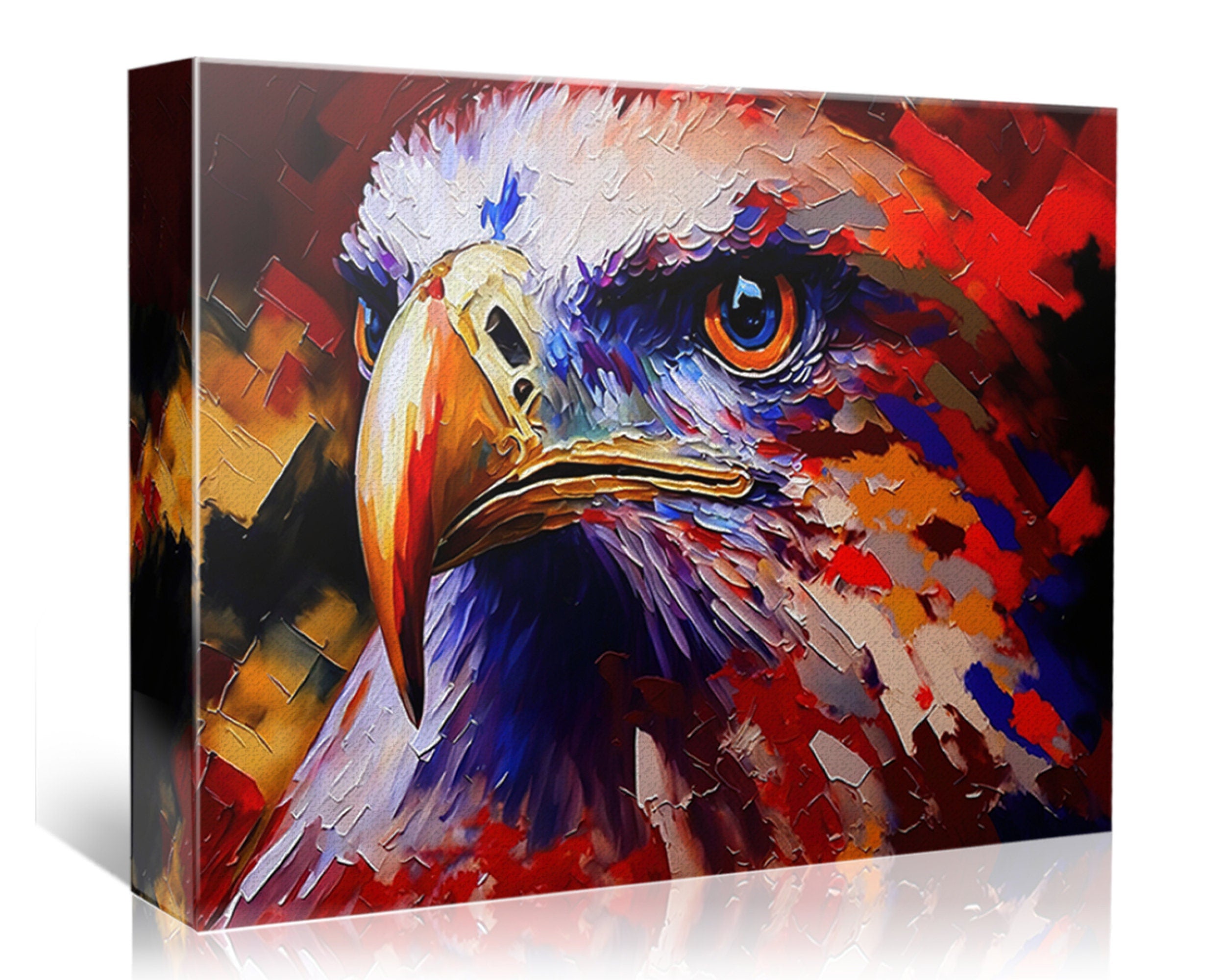 Bald Eagle Canvas Print - Patriotic USA Canvas Decor With Wooden Frame & UV Coating