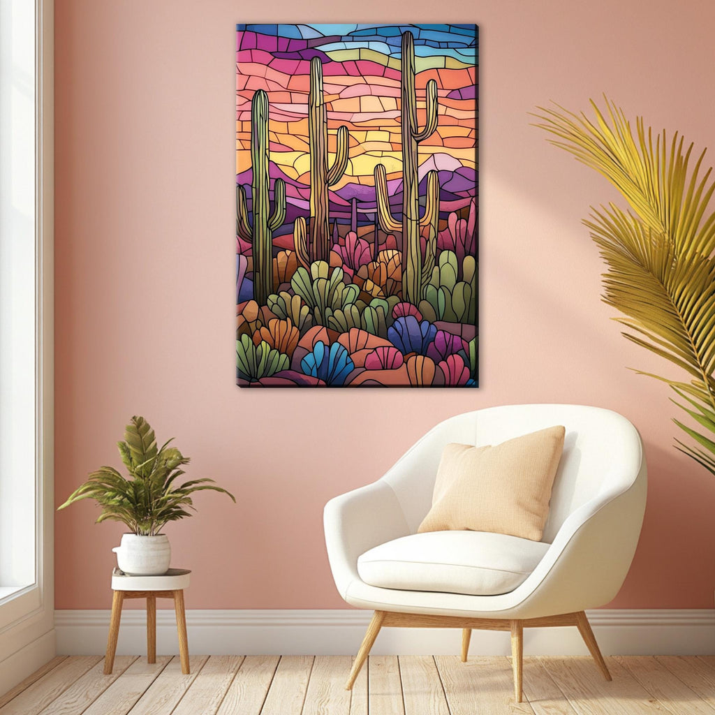 a room with a chair and a painting on the wall