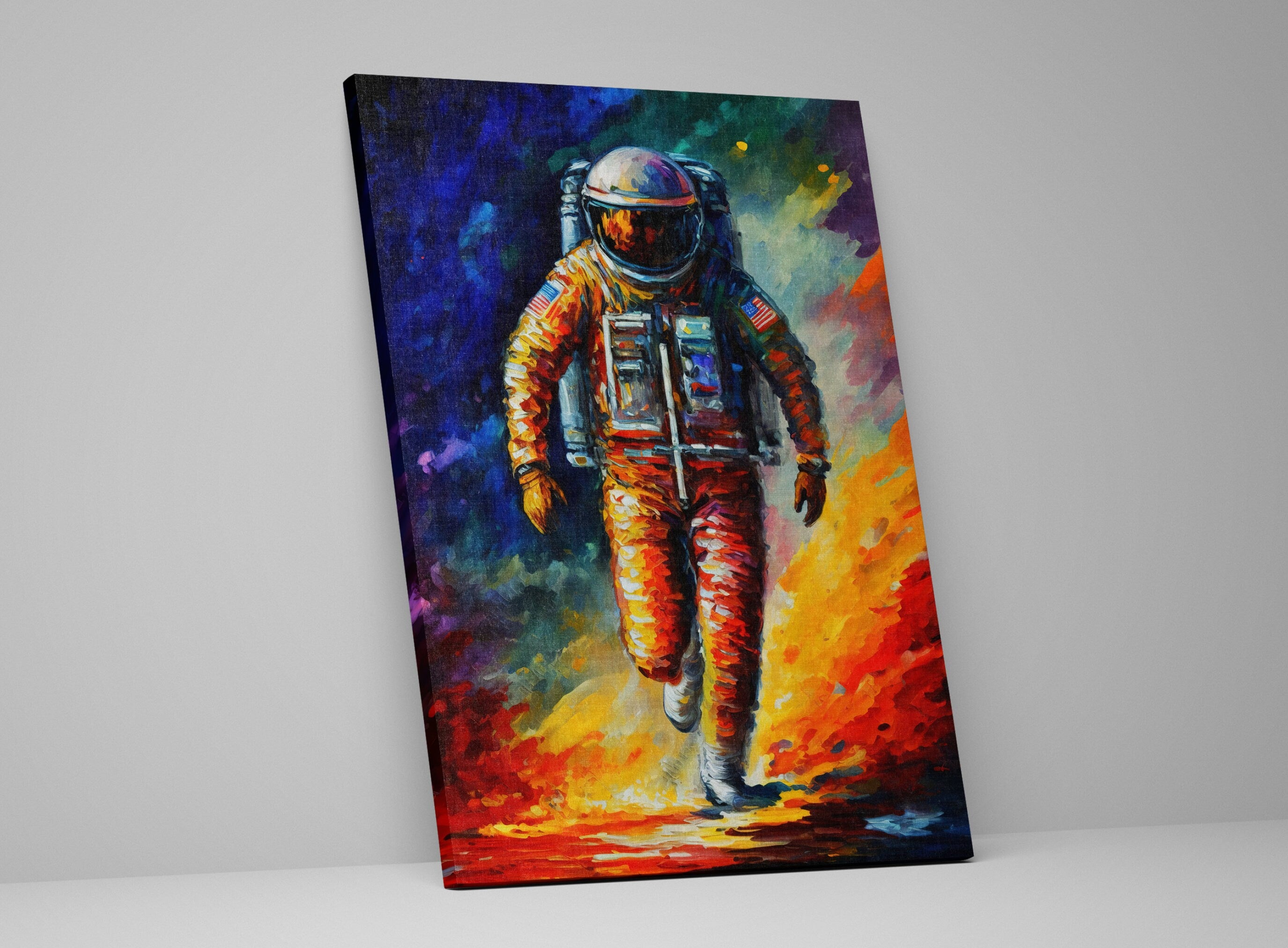 Astronaut Art Print – Moon Canvas Print | Gallery Wrapped Giclée Canvas, Ready to Hang