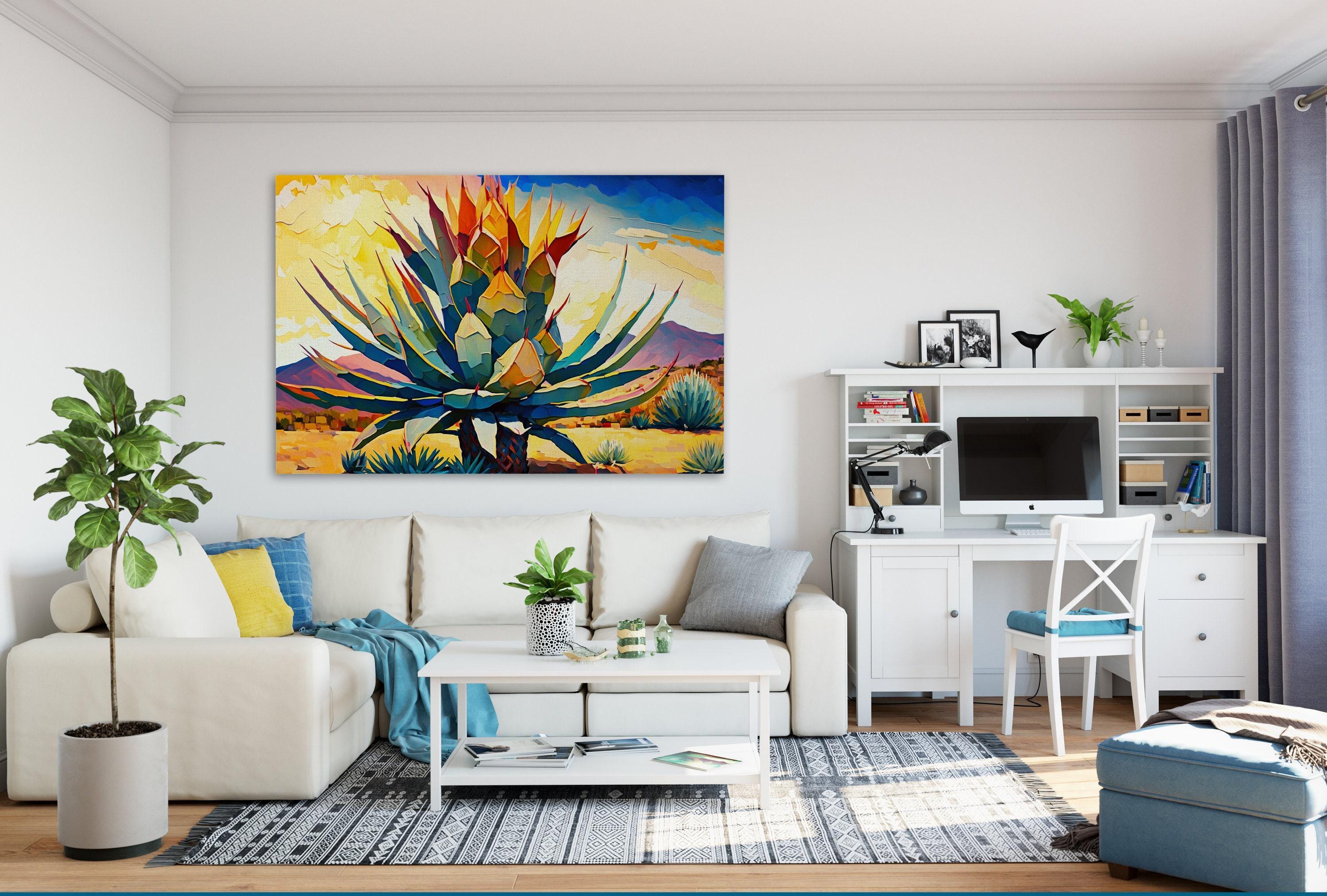 Southwest Wall Art – Agave Canvas Art Desert Landscape Print on Large Gallery Canvas