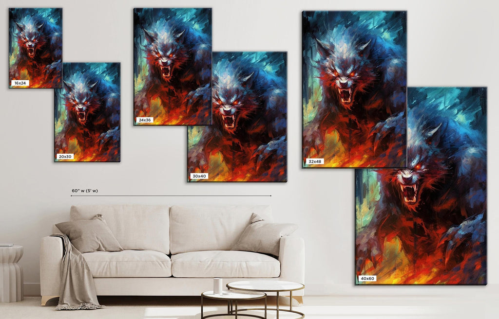 Halloween Werewolf Canvas – Spooky Wall Art | Large Gallery Wrapped Print