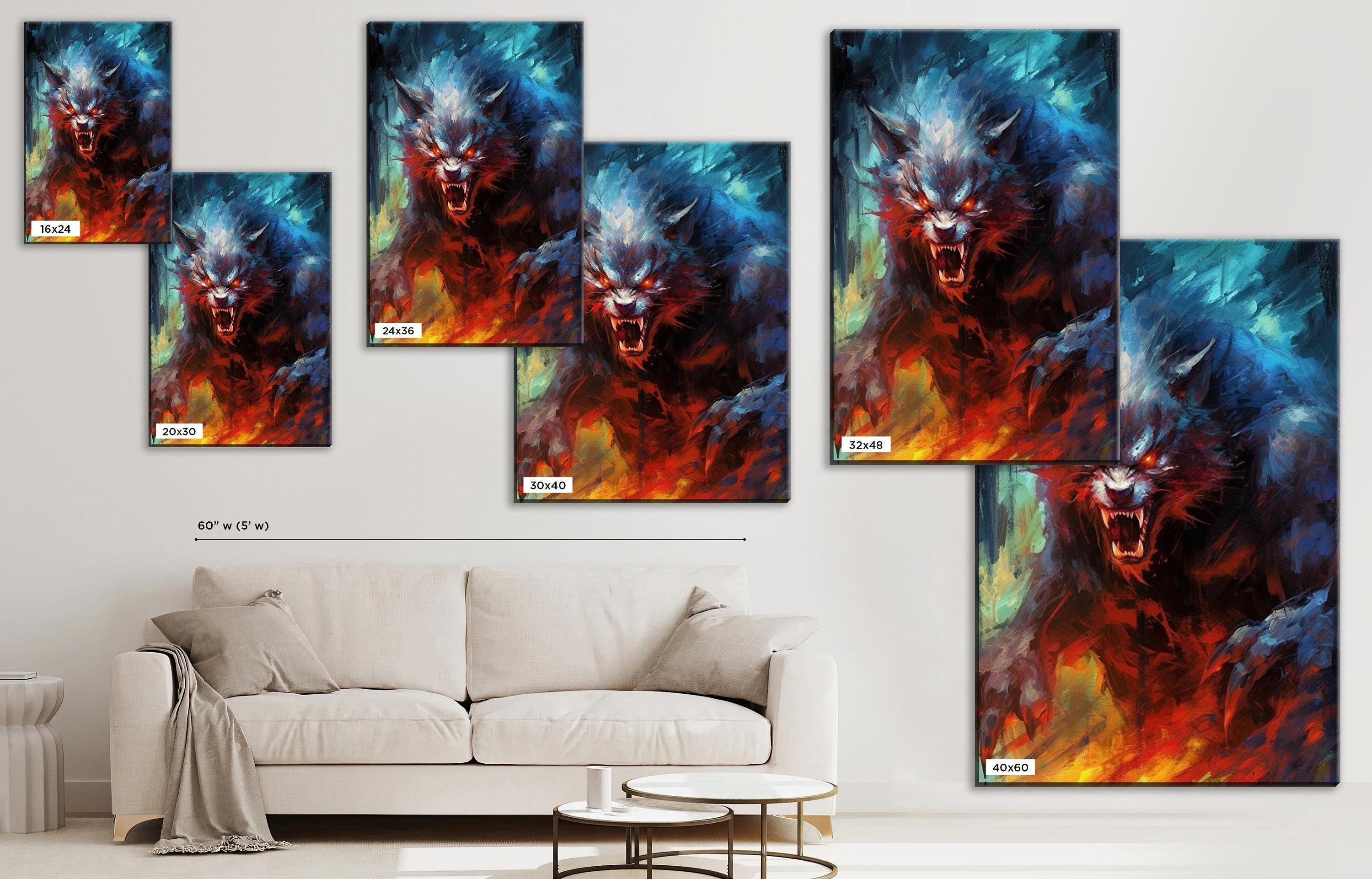 Halloween Werewolf Canvas – Spooky Wall Art | Large Gallery Wrapped Print