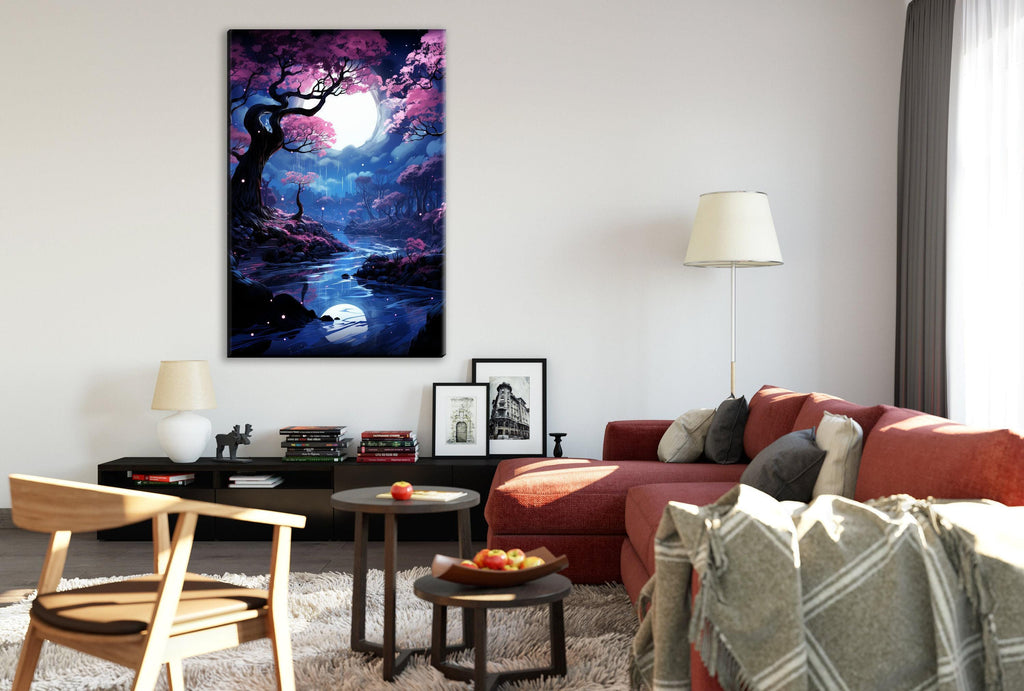 Canvas Wall Decor – Large Enchanted Forest Art | Gallery Wrapped Canvas Print