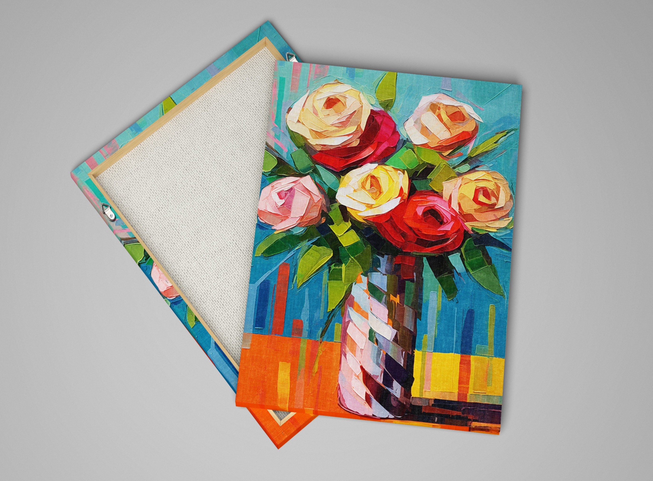 Rose Bouquet Canvas | Elegant Floral Arrangement - Large Canvas Art Wall Decor