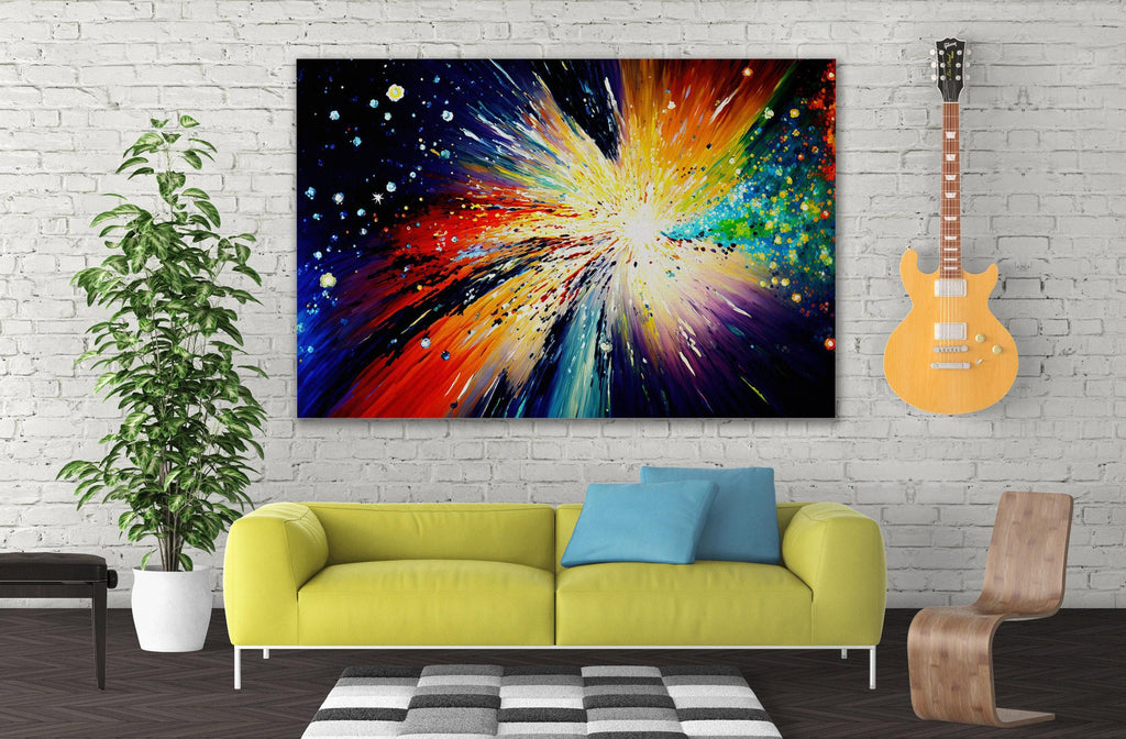 Galaxy Canvas Art - Colorful Abstract Space Wall Decor | Ready To Hang Giclée Print