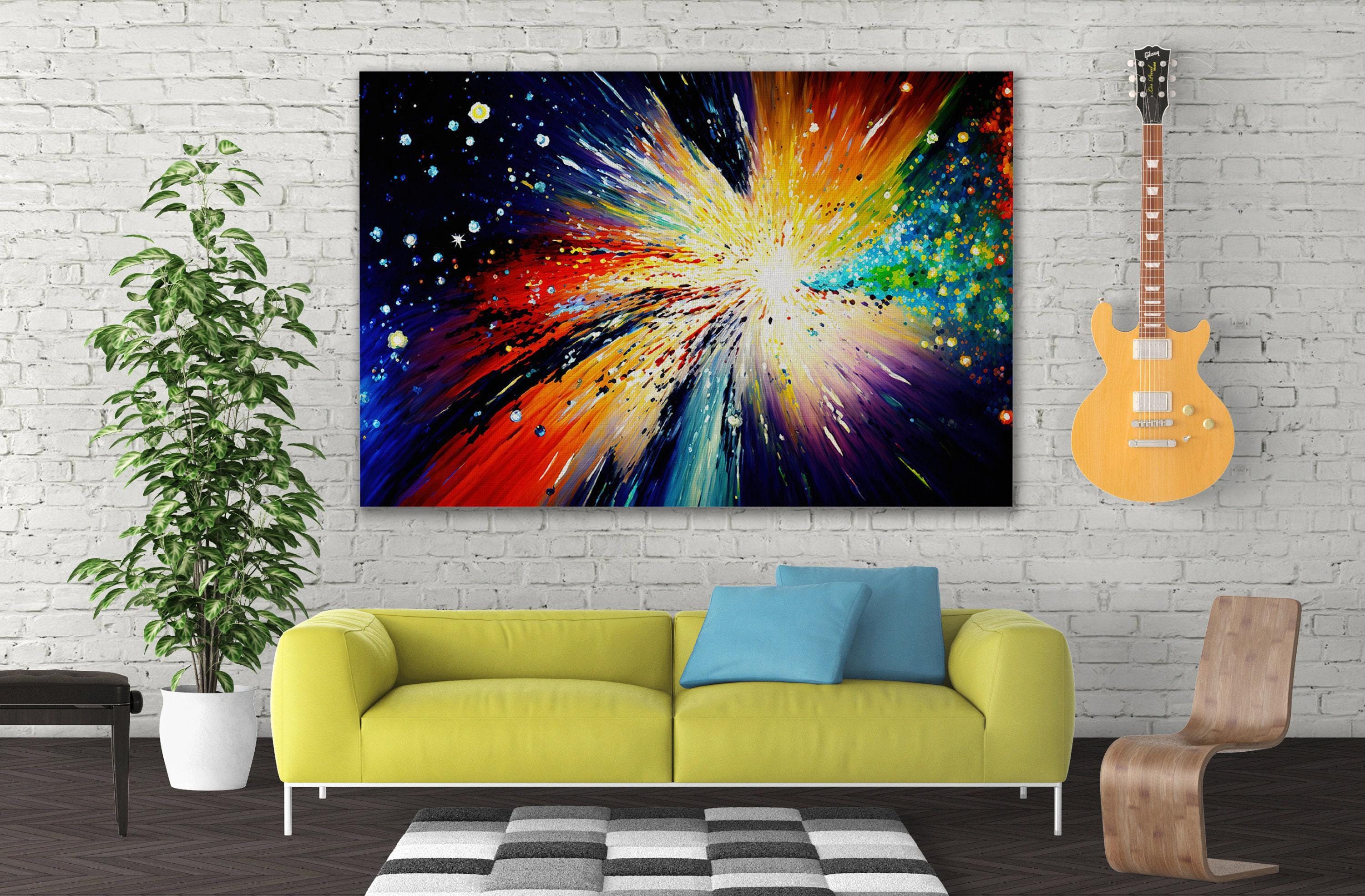 Galaxy Canvas Art - Colorful Abstract Space Wall Decor | Ready To Hang Giclée Print
