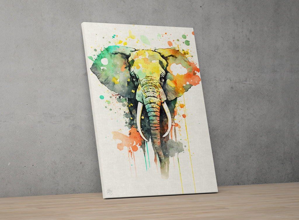 Wildlife Enthusiast's Delight: Elephant Watercolor, Giclee Print on Canvas, Artist Paper, Watercolor Paper, Available in Extra Large Sizes