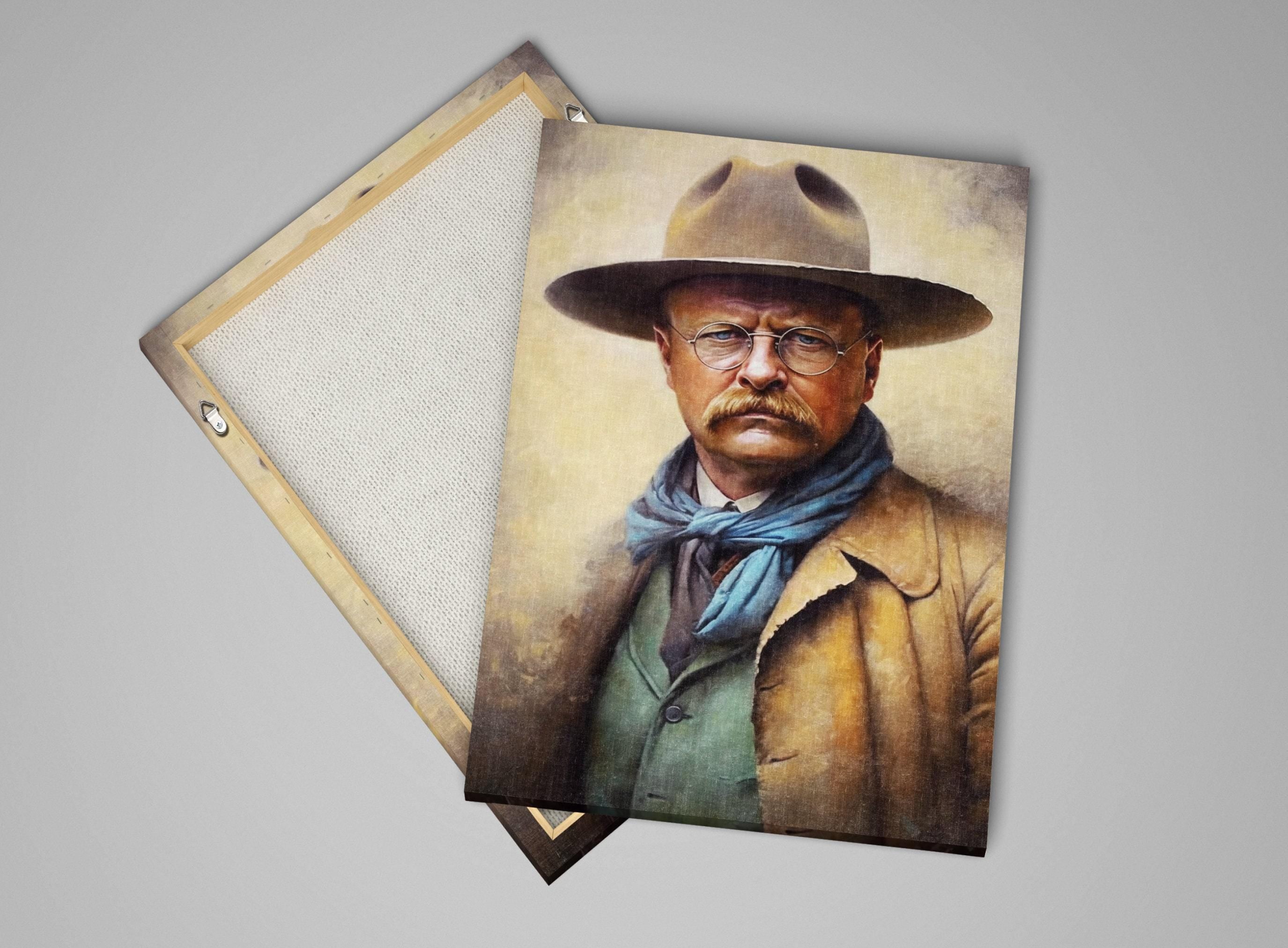 Theodore Roosevelt Portrait - Large Canvas Print | Gallery Wrapped Canvas, Political Wall Art
