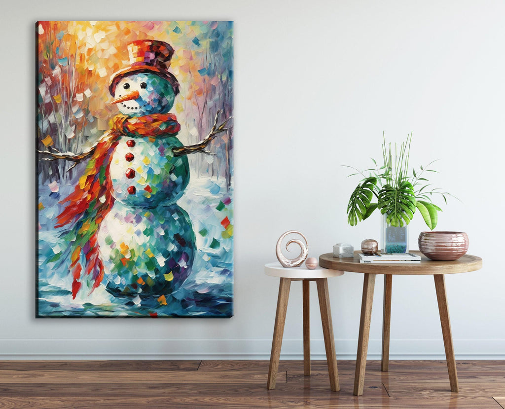 Frosty the Snowman Art - Large Christmas Canvas | Festive Holiday Wall Decor