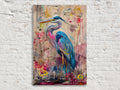 Blue Heron Canvas - Large Floral Wall Decor | Gallery Wrapped, Ready to Hang