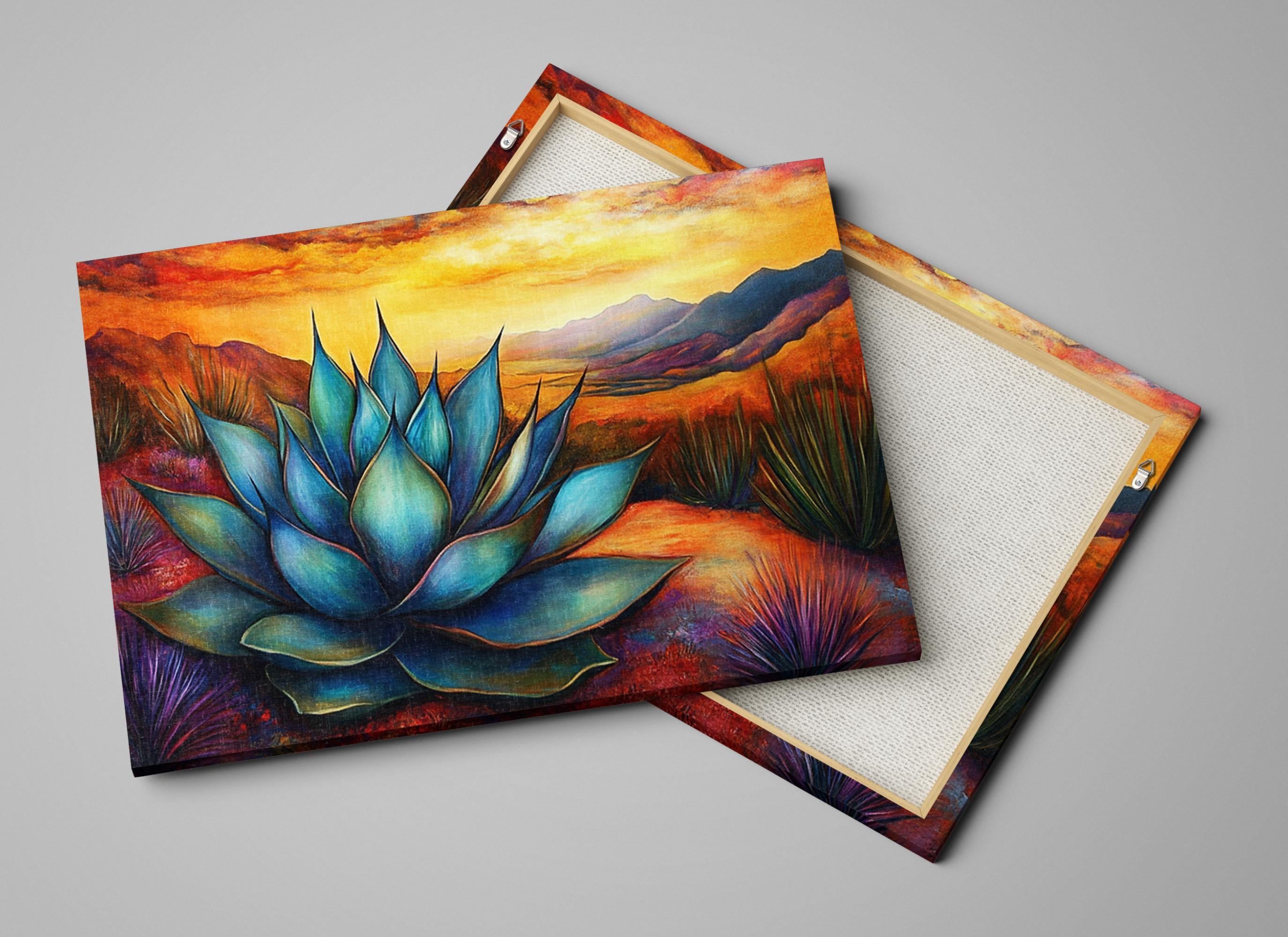 Succulent Agave Canvas | Extra Large Wall Art - Framed Succulent Art, Ready to Hang