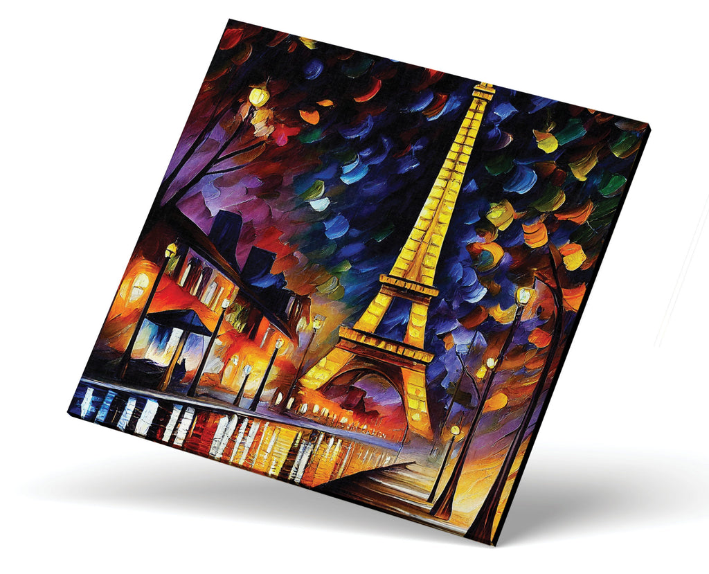 Eiffel Tower Canvas Print – Vibrant Colorful Wall Art With Wooden Frame