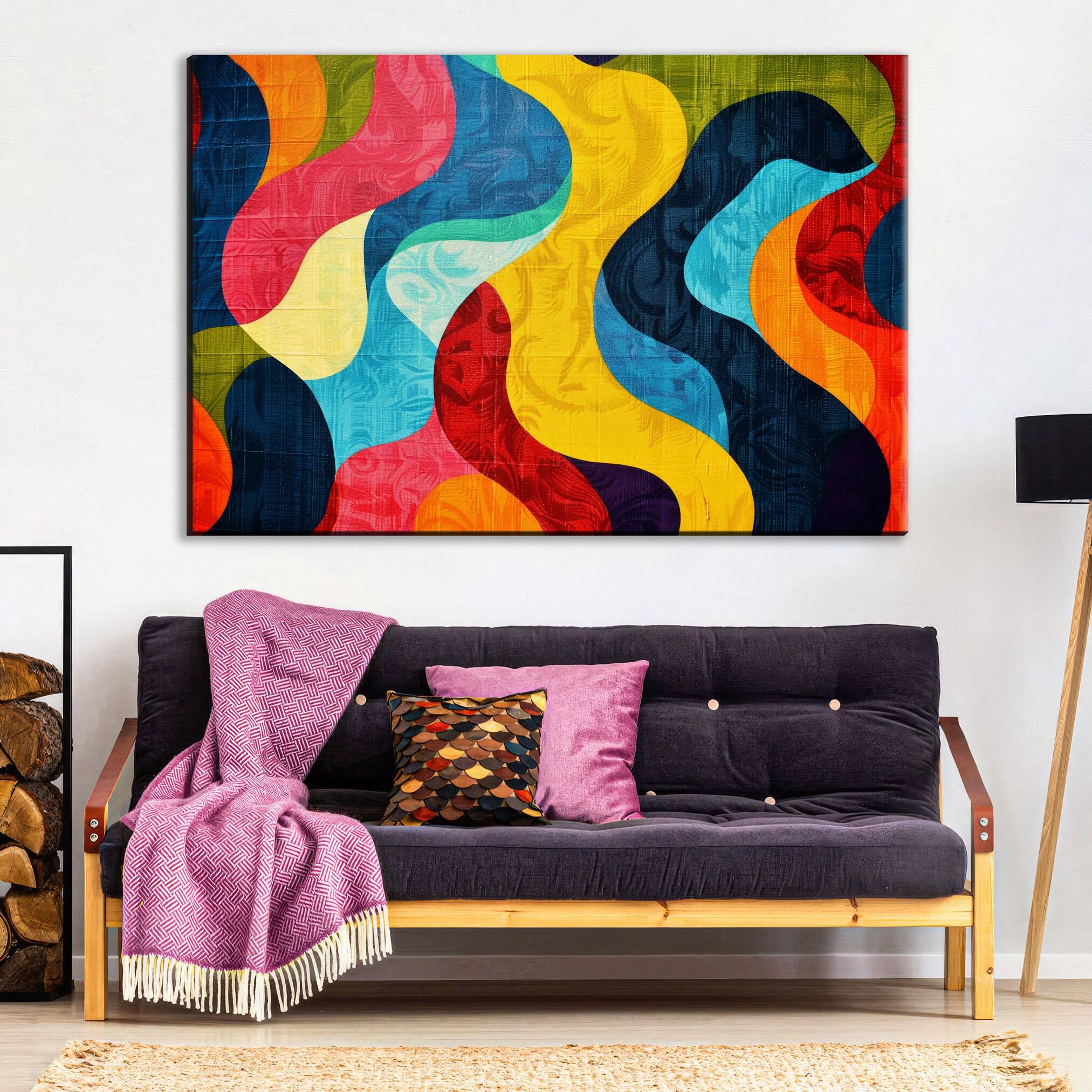Retro Pop Art Canvas - Large Abstract Art Print | Gallery Wrapped, Ready to Hang