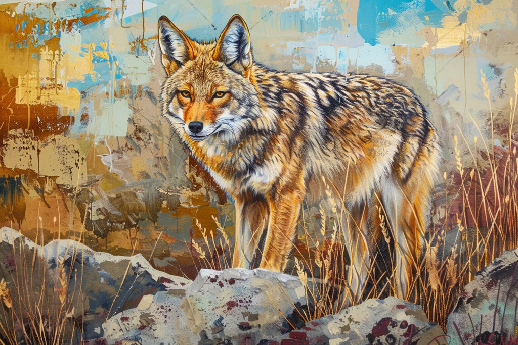 Rustic Coyote Wall Art – Large Southwest Canvas Print | Ready to Hang, Fade Resistant