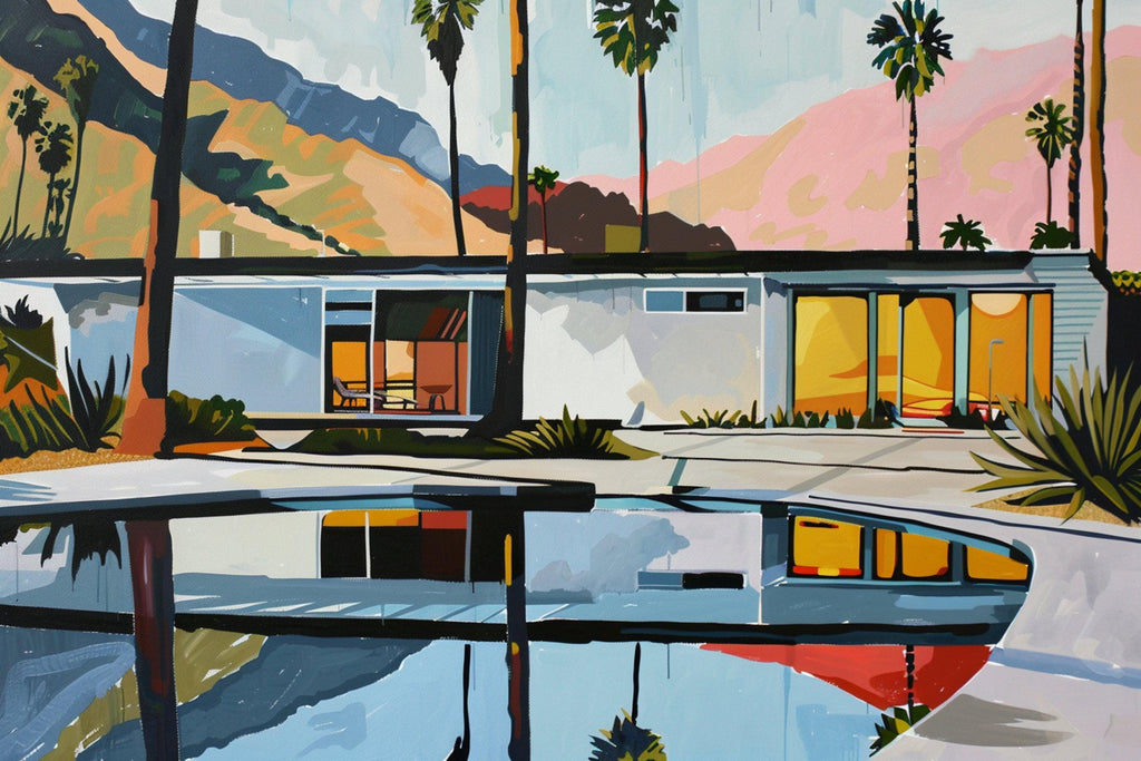 Retro Palm Springs Art - Mid-Century Modern Print | Gallery Wrapped Canvas Ready to Hang