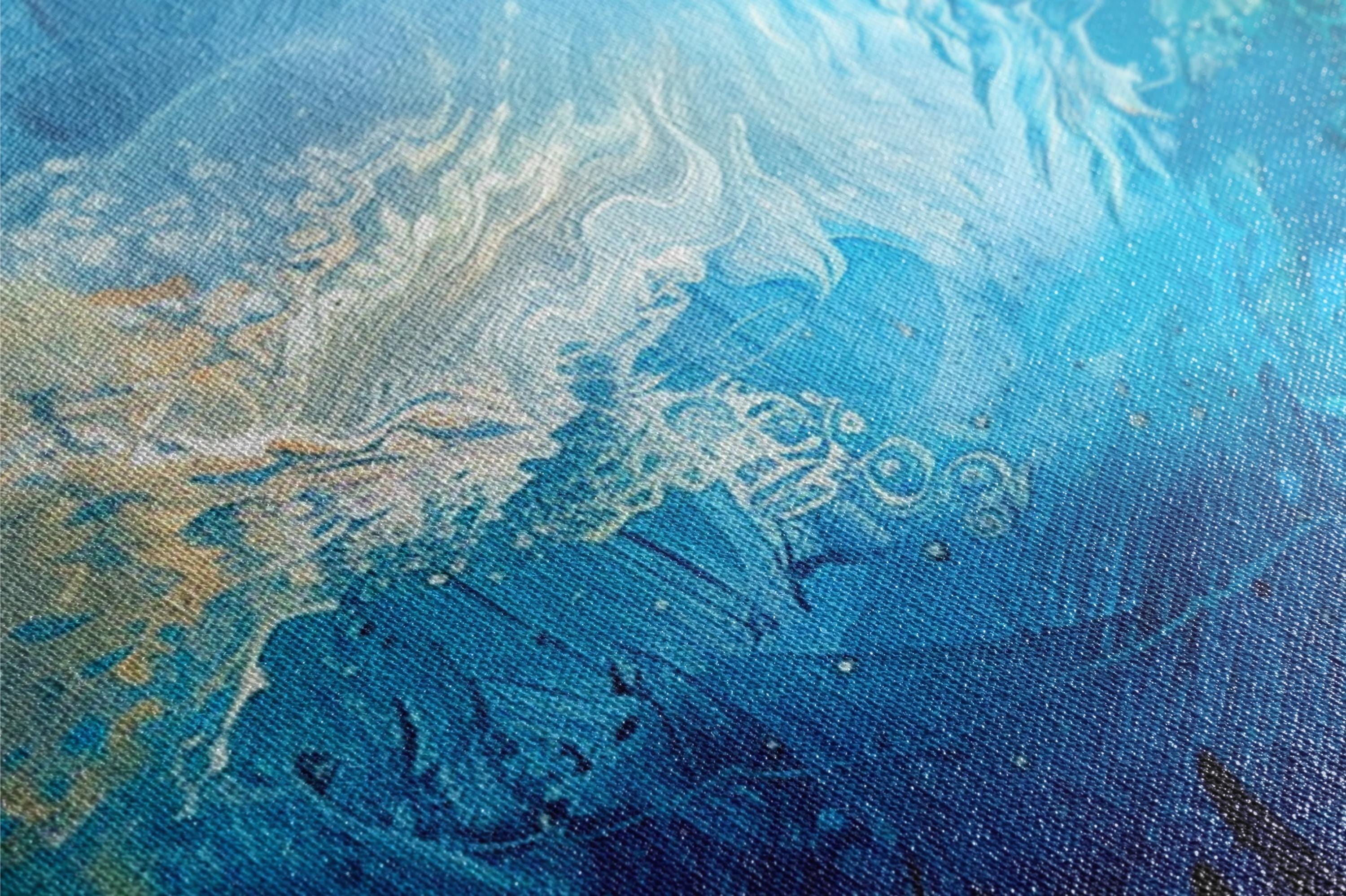 a close up of a painting on a canvas