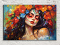 Day of the Dead Canvas – Vibrant Sugar Skull Art on Gallery Wrapped Large Wall Canvas