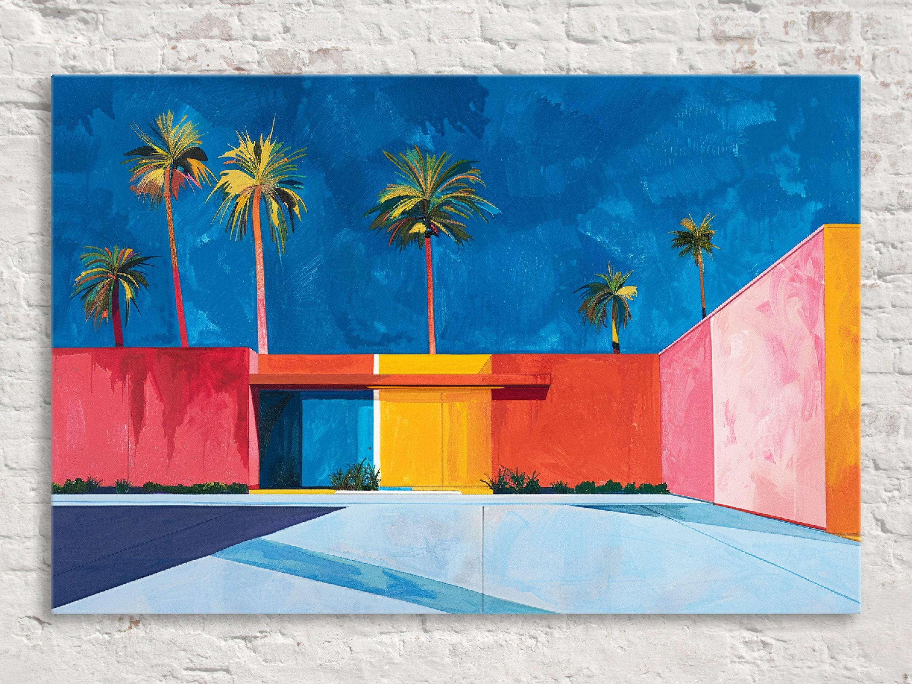 Minimalist Palm Springs Art - Modern Desert Canvas Print | Large Gallery Wrapped