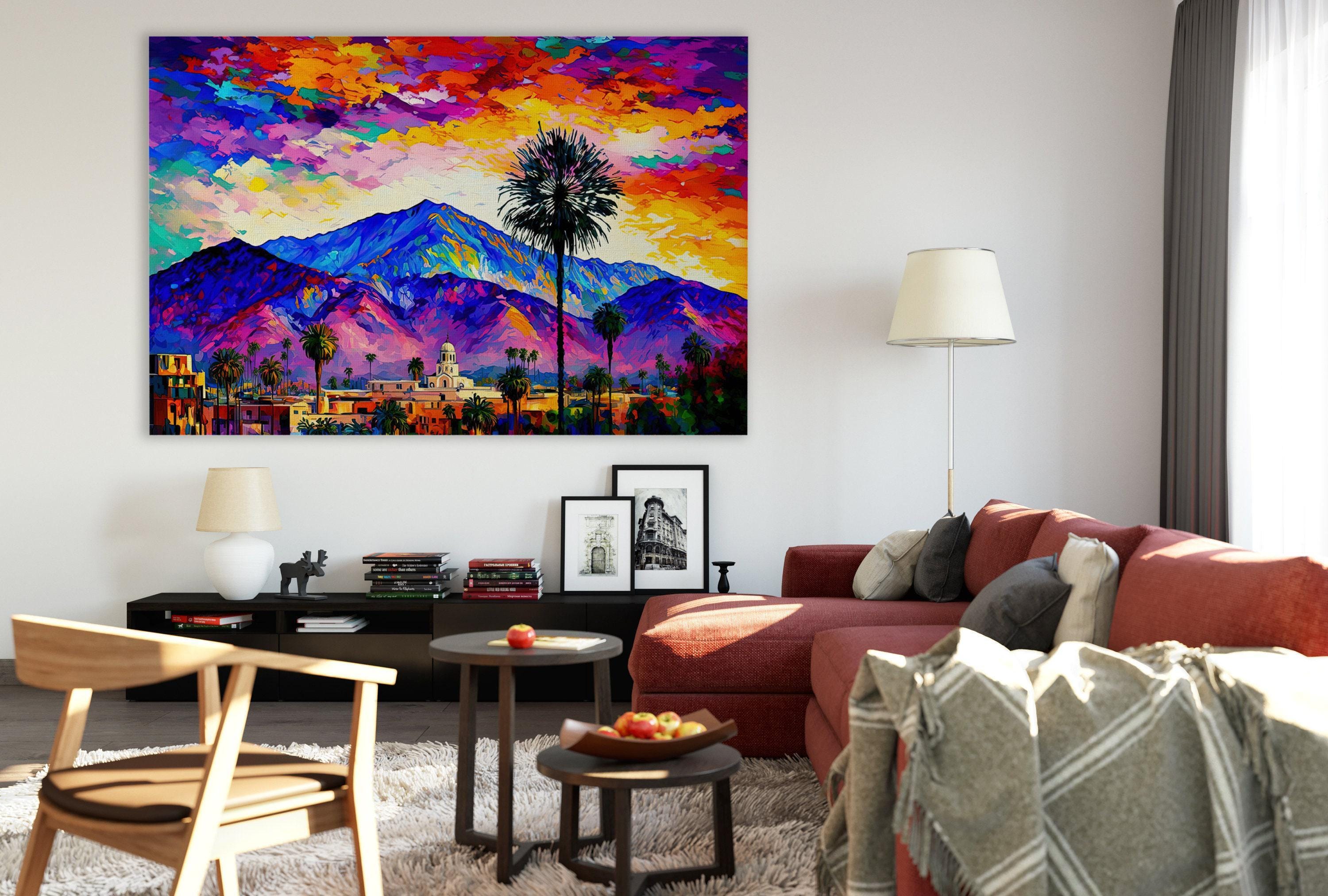 Palm Springs Canvas Print - Vibrant California Wall Art on Gallery Ready Canvas