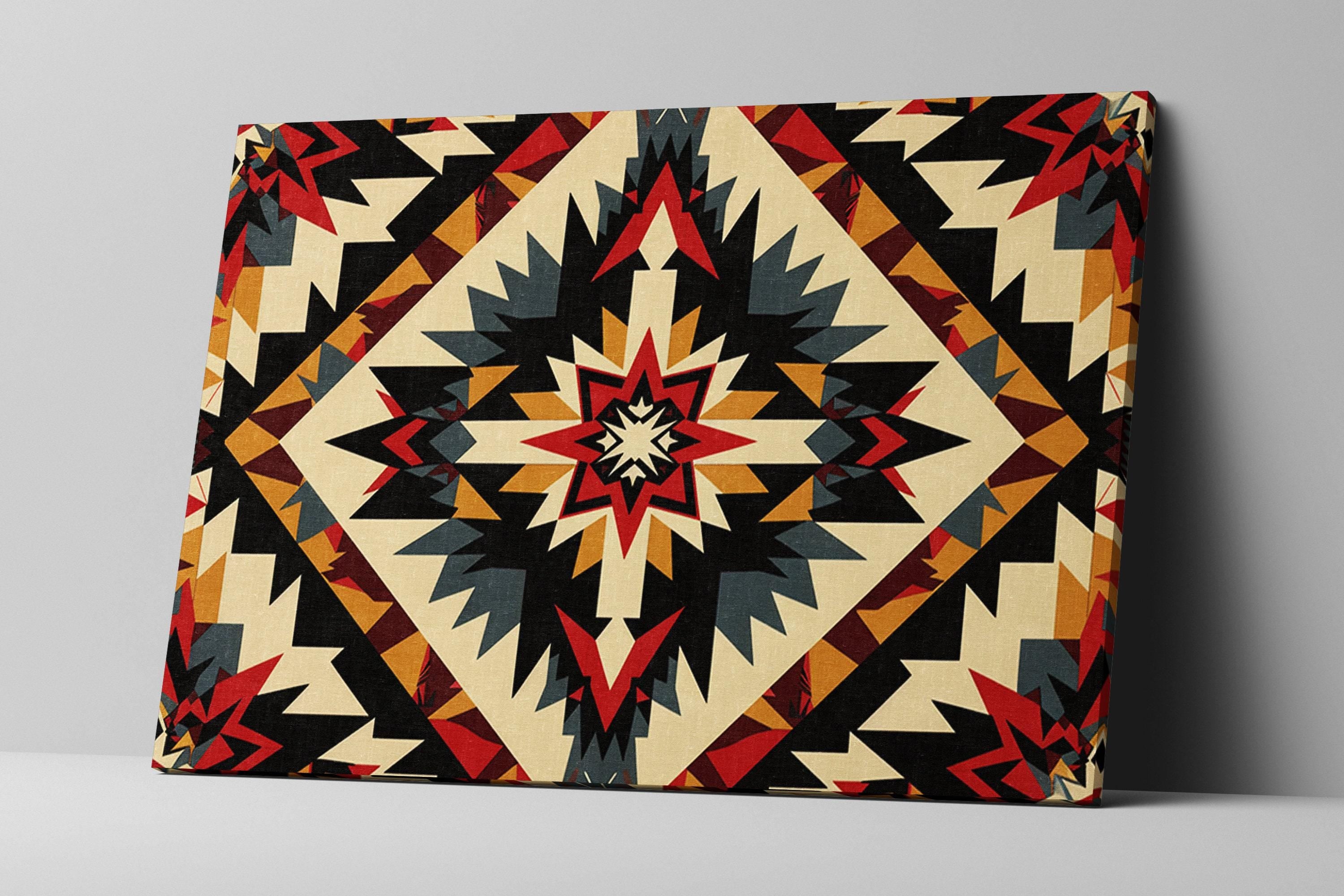 Native American Canvas – Large Tribal Wall Art on Gallery Wrapped Canvas, Ready to Hang