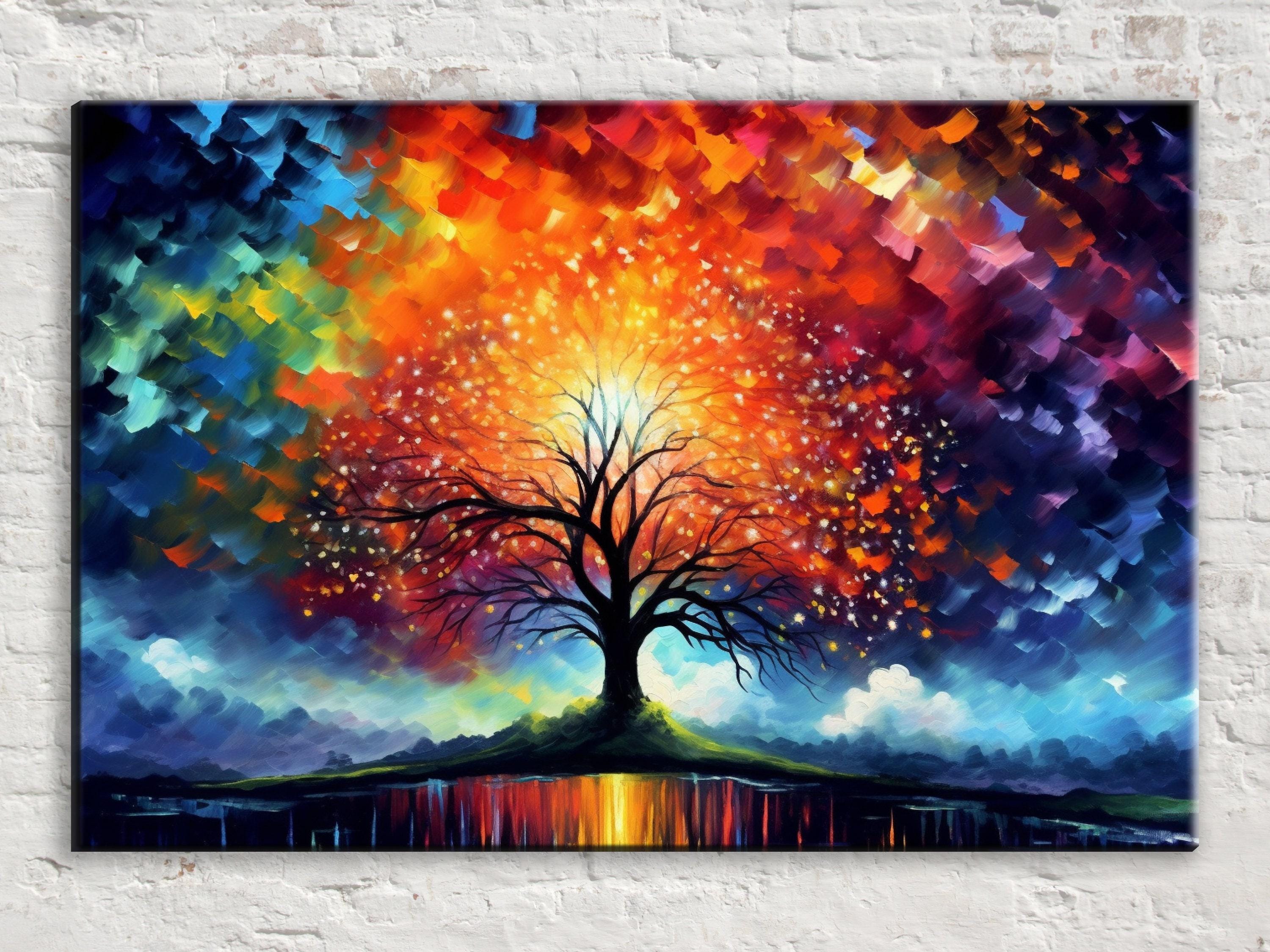 Tree of Life Canvas – Spiritual Wall Decor | Extra Large Gallery Wrapped Canvas