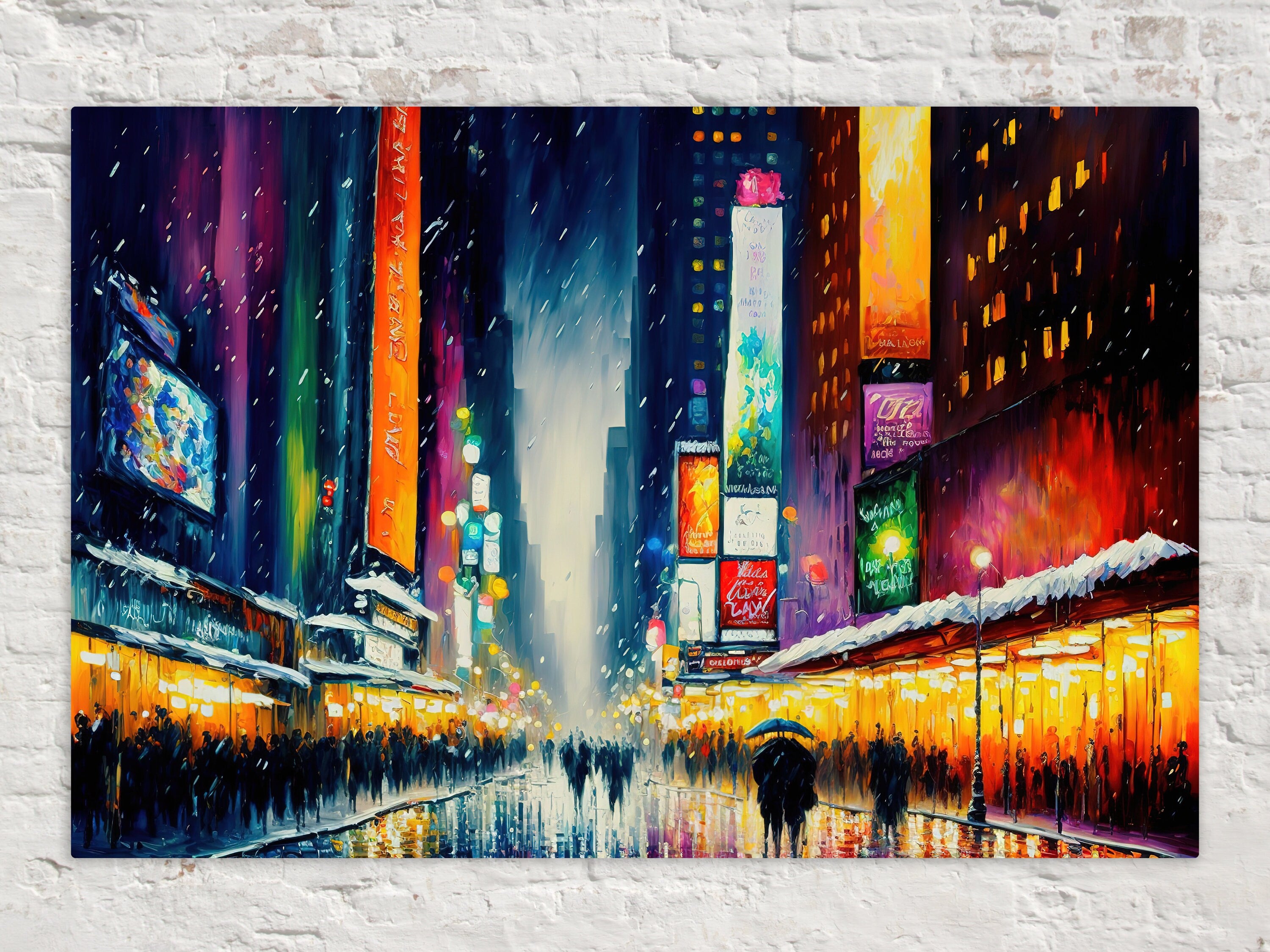 Times Square Canvas Print - Vibrant New York City Art on Gallery Ready Wooden Frame