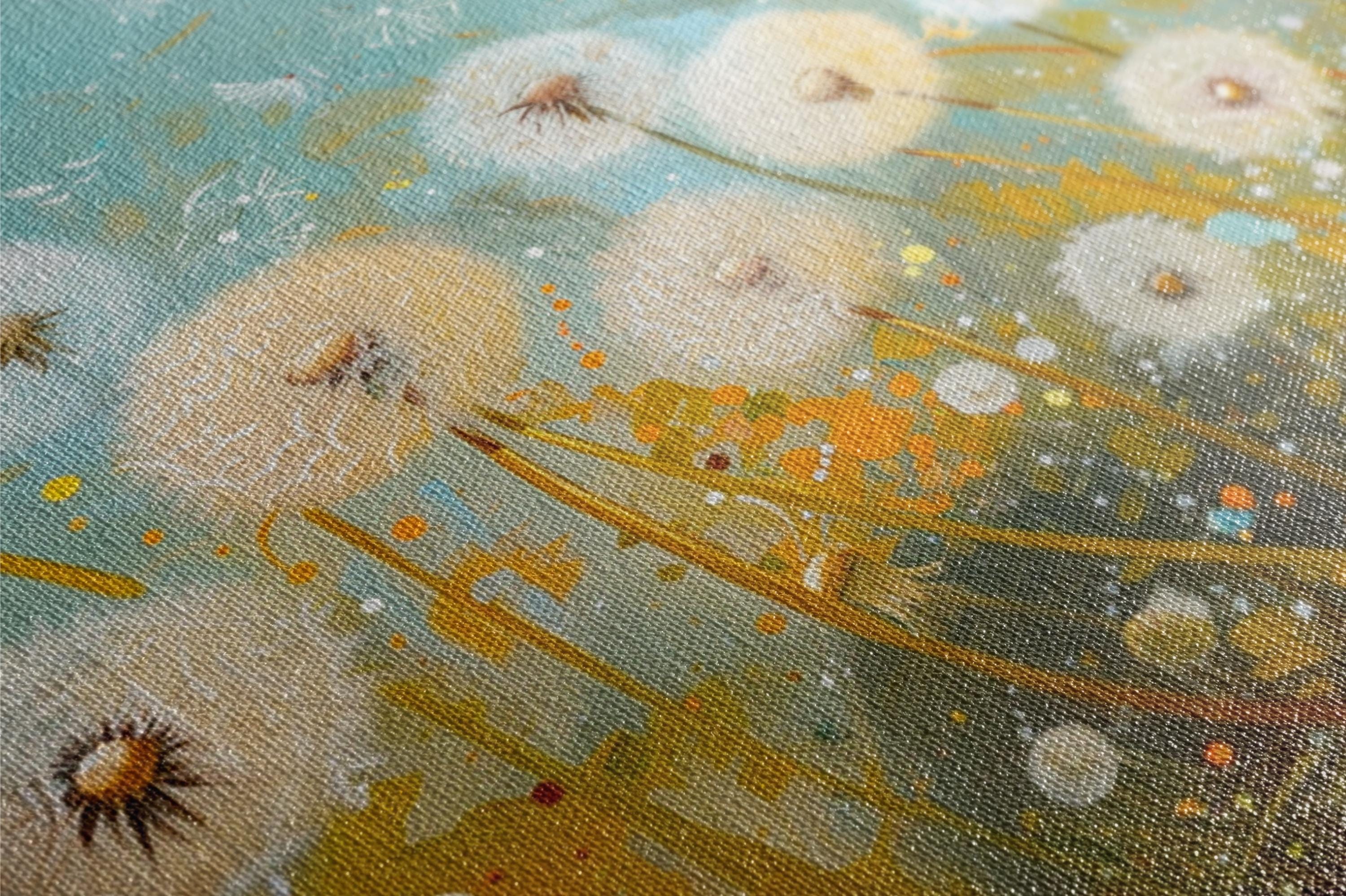 Panoramic Dandelion Wall Art - Large Framed Canvas, Gallery Wrapped, Ready to Hang