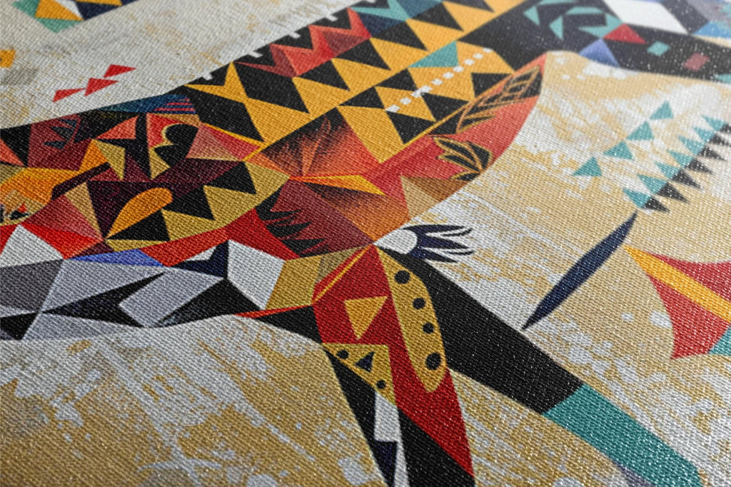 Native Coyote Canvas - Large Tribal Coyote Canvas Art | Gallery Wrapped, Ready to Hang