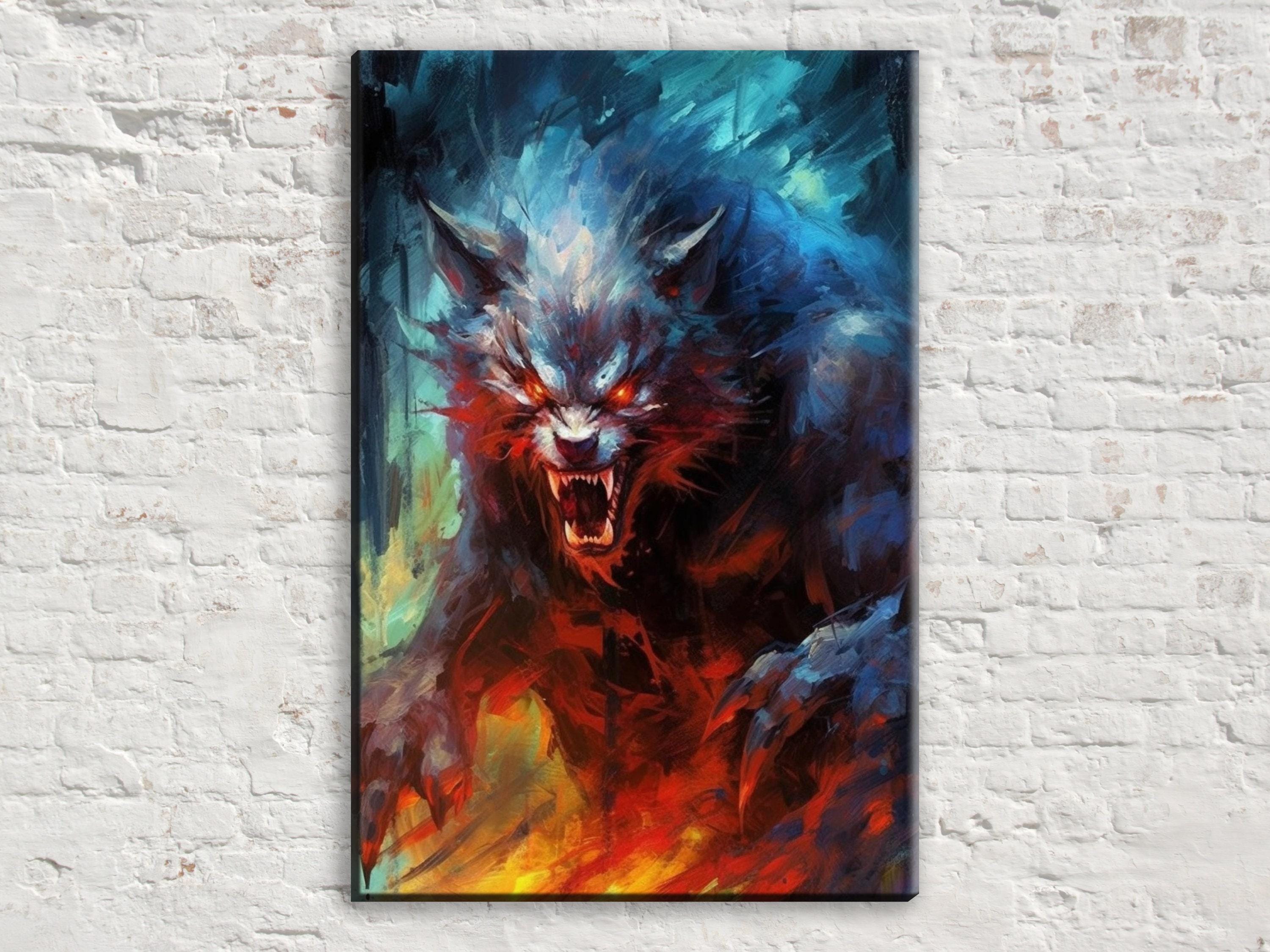 Halloween Werewolf Canvas – Spooky Wall Art | Large Gallery Wrapped Print