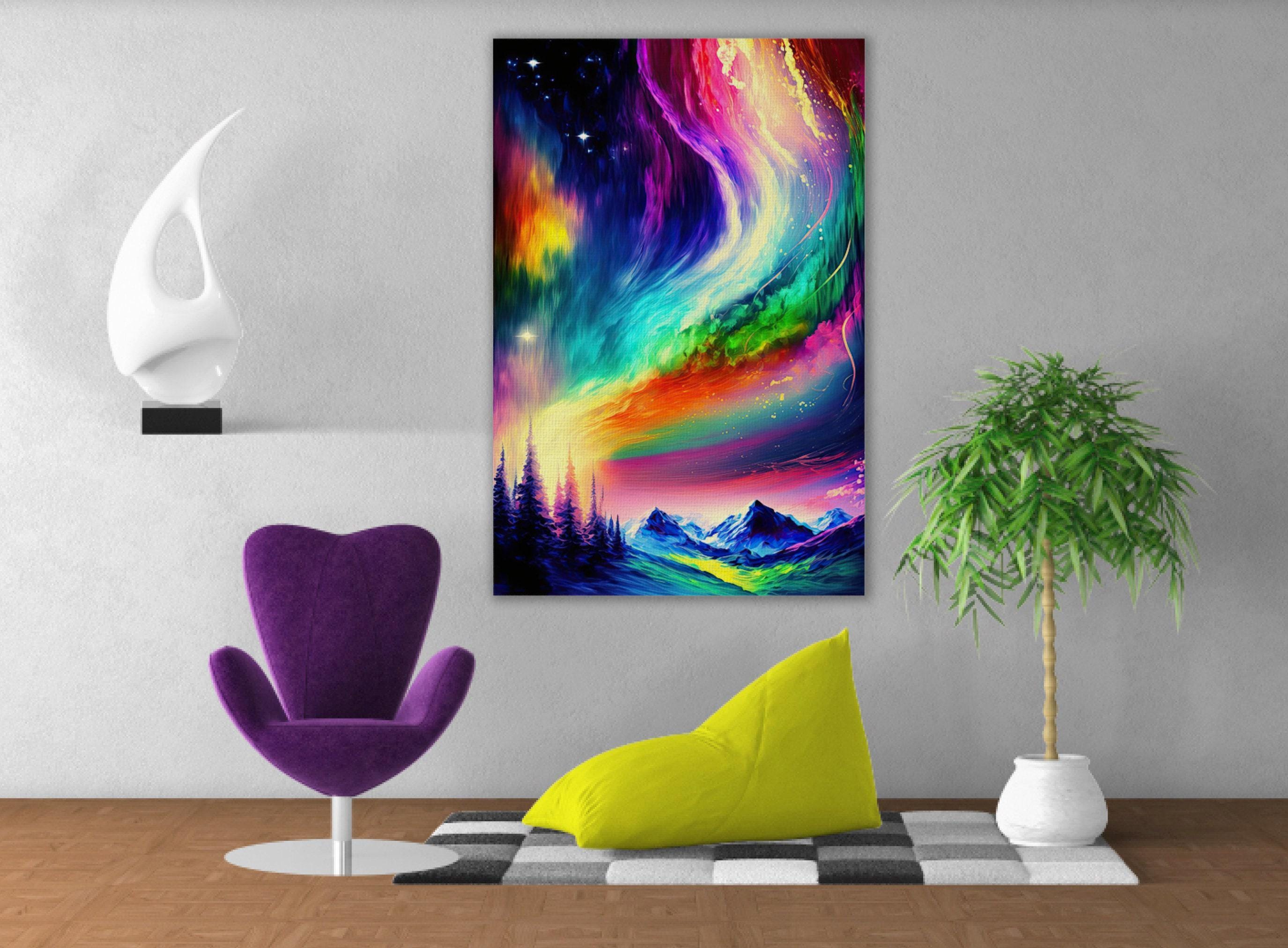 Northern Lights Canvas - Vibrant Aurora Borealis Art | Large Gallery Wrapped Canvas Print