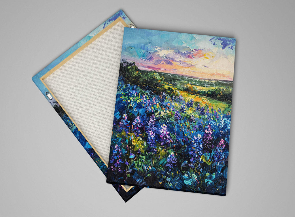 Bluebonnet Meadow Painting – Texas Canvas Art | Gallery Wrapped Canvas Print