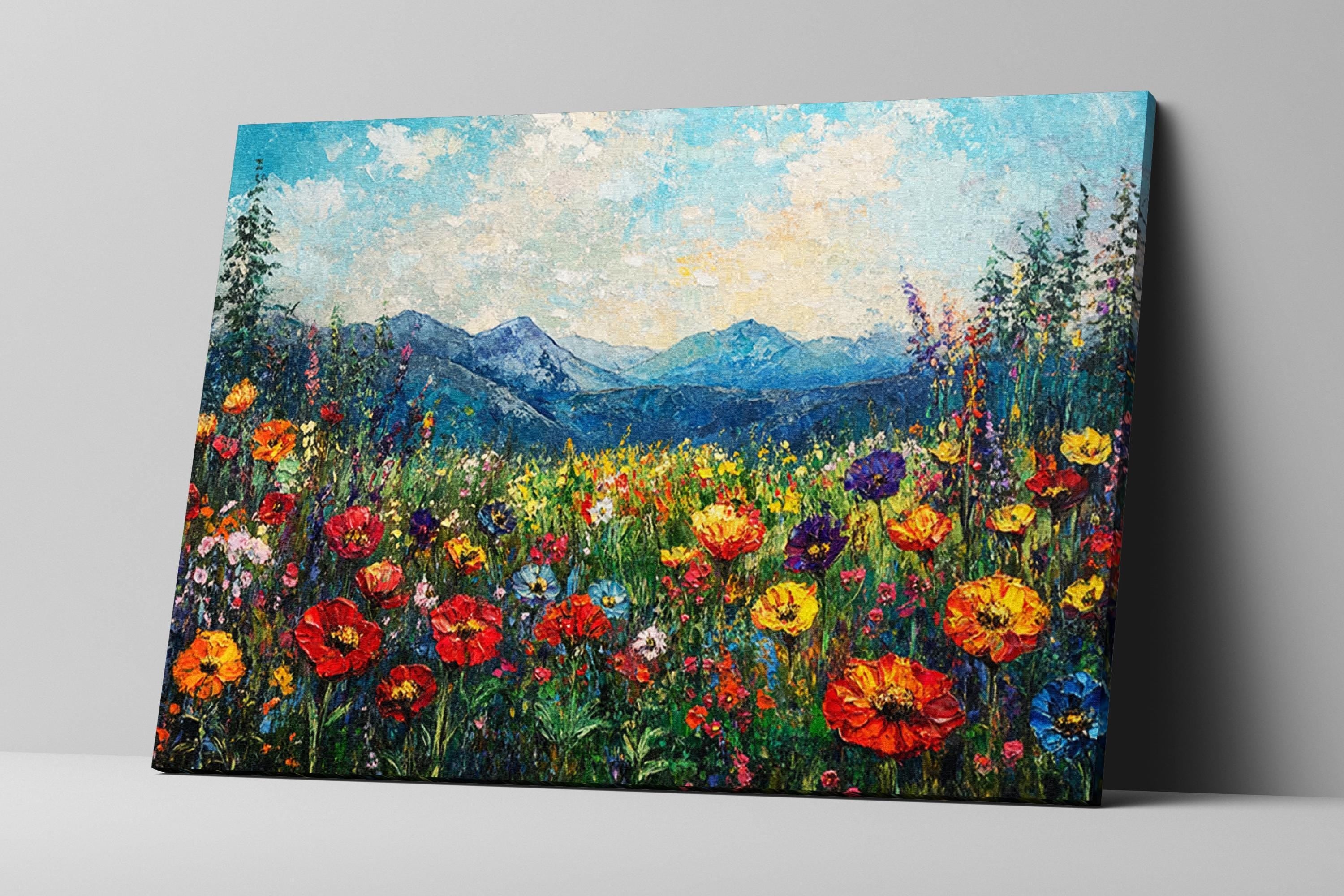 Wildflower Canvas Art - Extra Large Floral Print | Gallery Wrapped Canvas Ready to Hang