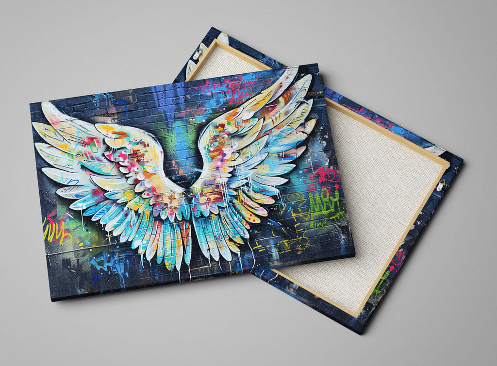Graffiti Angel Wings - Large Canvas Art | Urban Art Print on Gallery Wrapped Canvas