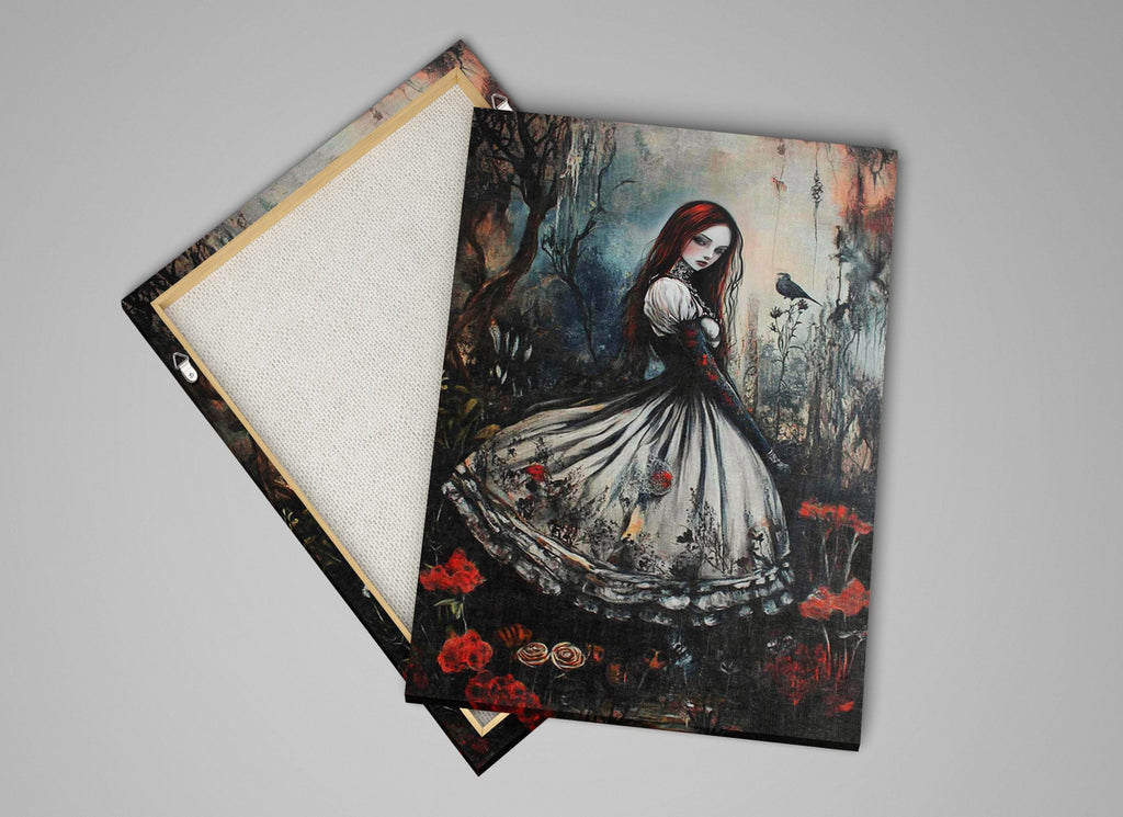 Gothic Alice Wall Art – Extra Large Framed Canvas Print, Ready to Hang