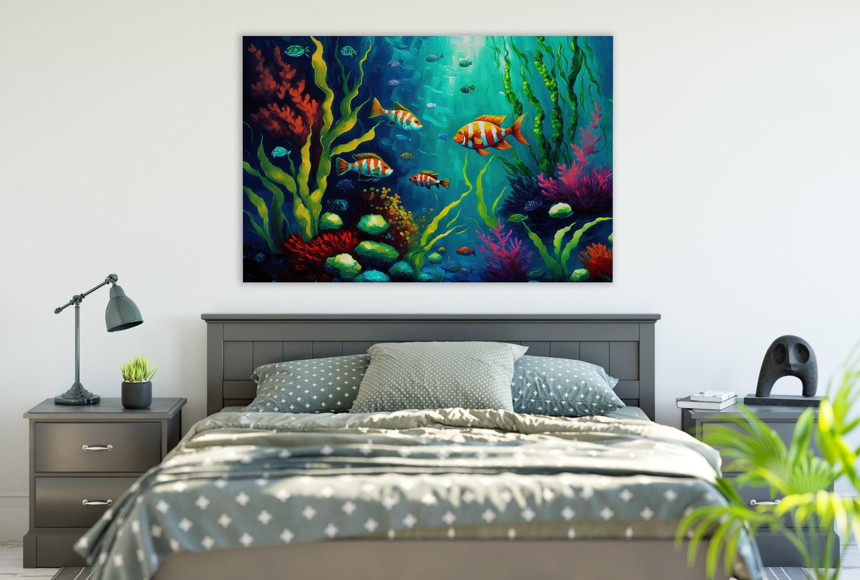 Fish Canvas Art – Vibrant Underwater Wall Art With Scratch Resistant Coating